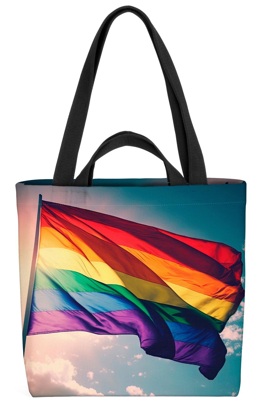 (1-tlg), Wolken Henkeltasche pride parade Fahne cl Himmel flag Flagge Regenbogen Gay VOID Flagge