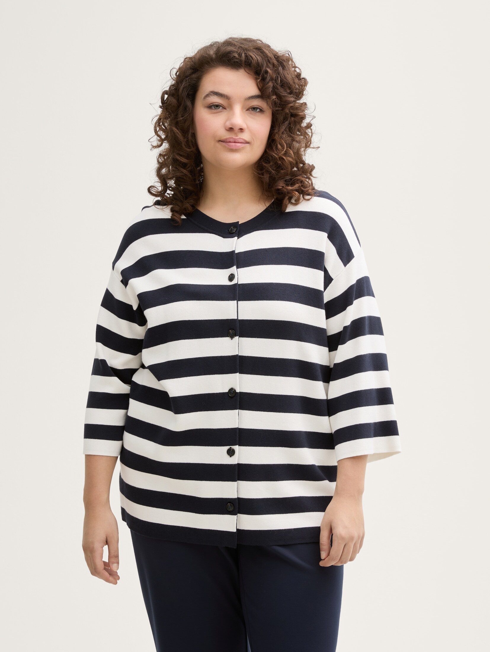 Cardigan Plus Size - Cardigan mit Streifenmuster