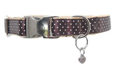 Steinnacher Bärbel Hunde-Halsband The Royal Dog and Cat Dotty Gr.M braun mit weißen Pünktchen 2,0cm Brei, Nylon