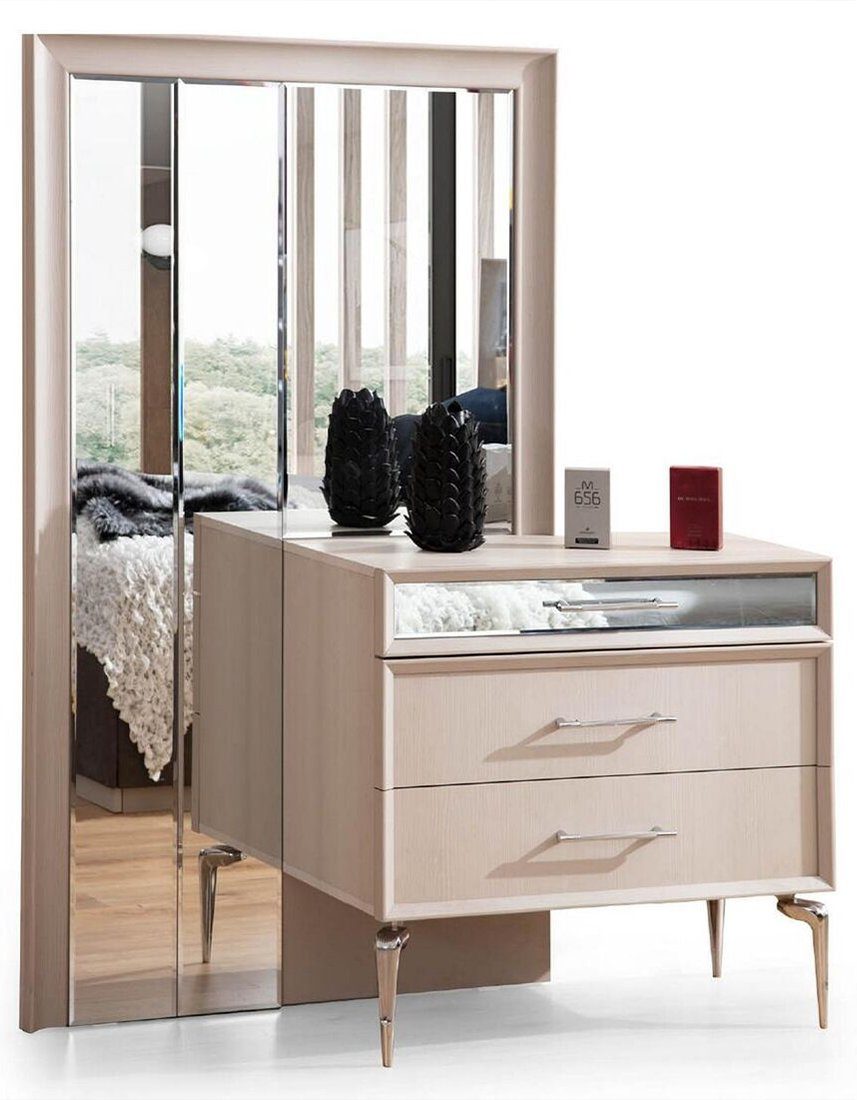 JVmoebel Kommode Moderne Designer Spiegel Set mit Stilvoller Neu, Luxus Holz Kommode In Europe Made