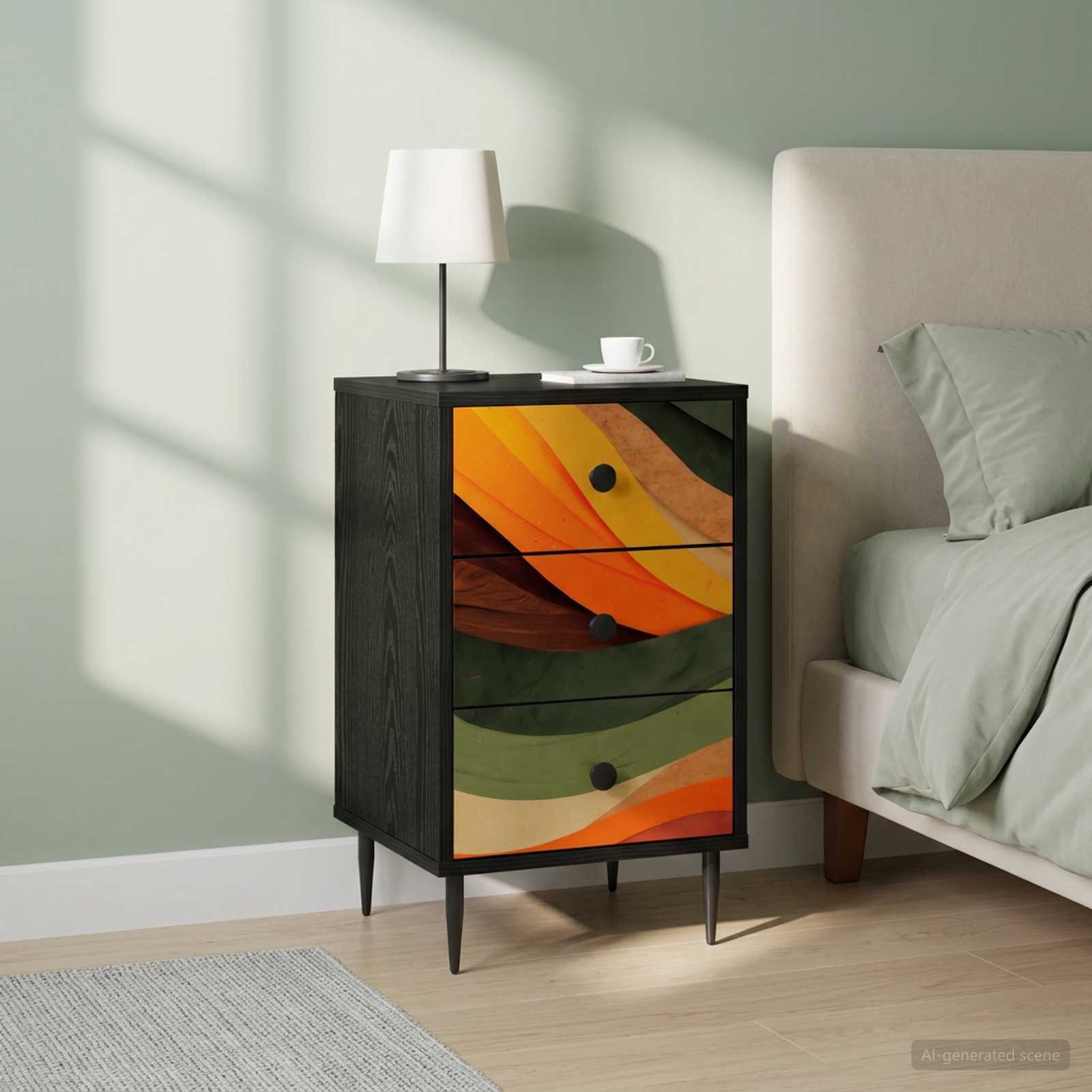 vidaXL Nachttisch Nachttisch BONN 2 stk. Schwarz Eichen-Optik 36 x 33 x 61 cm (2-St)