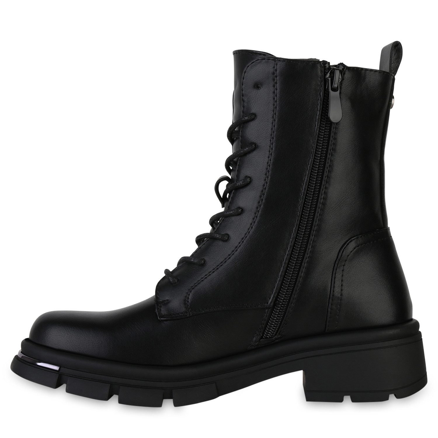 VAN HILL 841392 Schnürstiefelette Damen Leicht Gefüttert Schnürstiefeletten Stiefeletten Lack