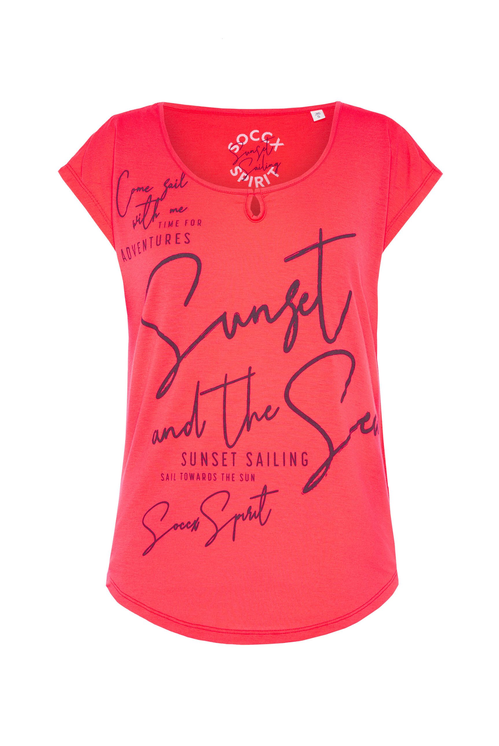 SOCCX Rundhalsshirt mit Cut-Outs günstig online kaufen