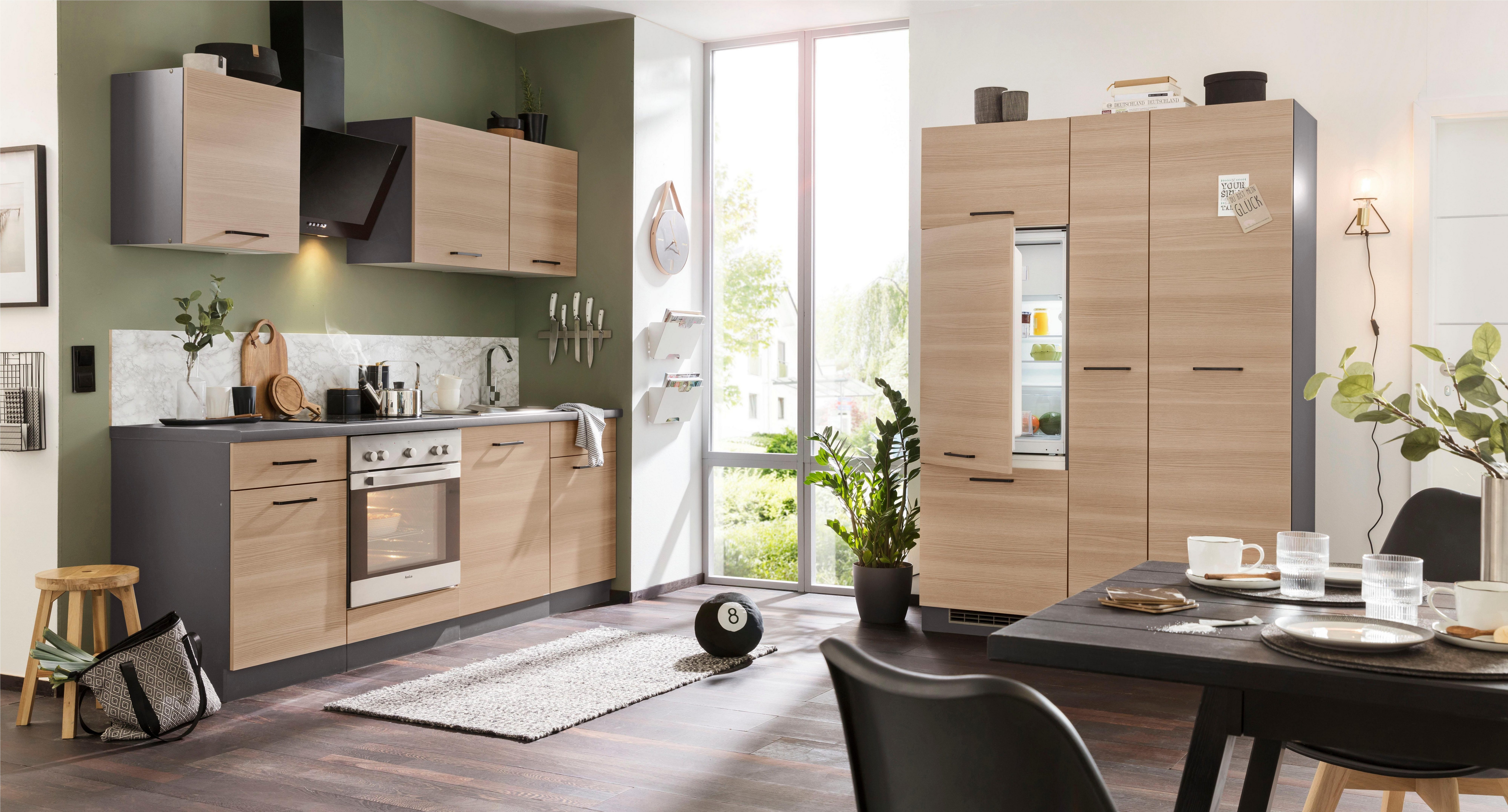 wiho Küchen Küchenzeile Esbo, ohne E-Geräte, Breite 310 cm