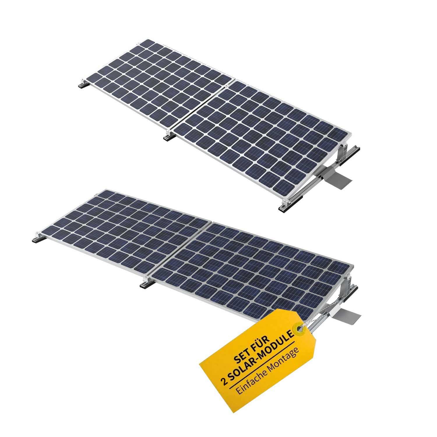 Solarmodul-Halterung Montageset für 2 Solar Module Solarmodulhalterung witterungsbeständig