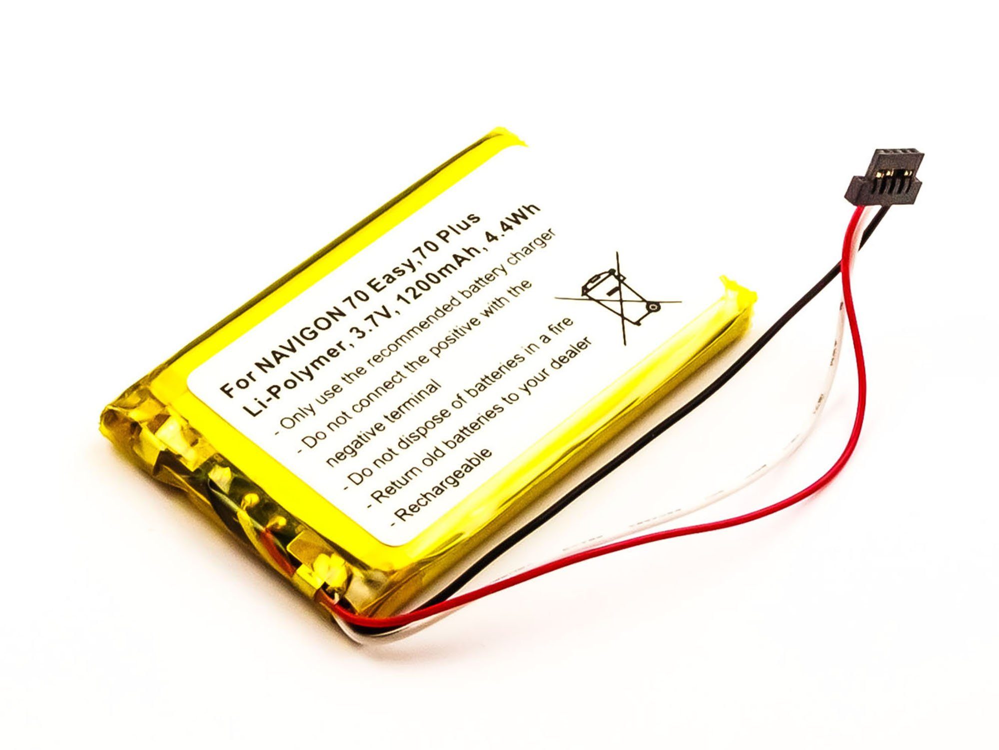 Batterie 1200mAh Li-Polymère Pour Navigon 70/71 Plus, 70 Easy, 70 Plus, 70/71 Premium GPS - Remplacement Compatible