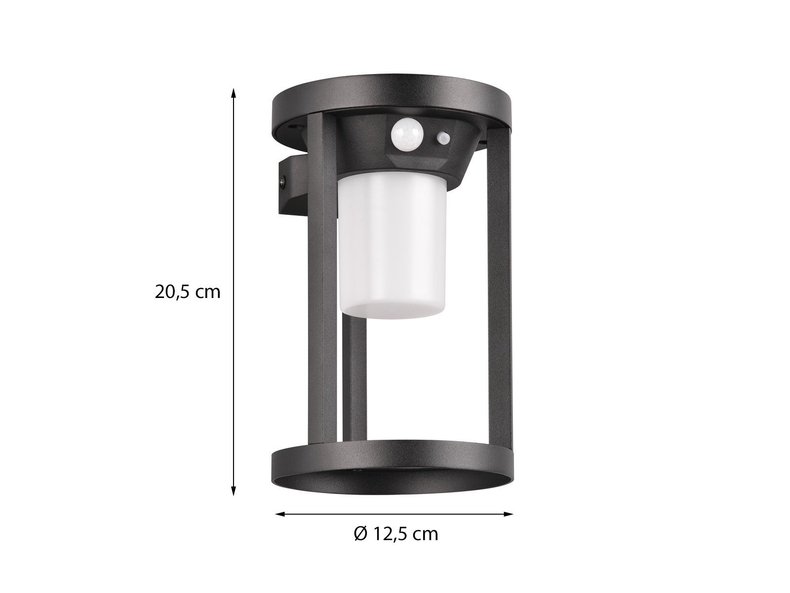 meineWunschleuchte LED Solarleuchte, Bewegungsmelder, LED 2er SET Warmweiß, Balkon, Solarlaterne integriert, Solarlicht Anthrazit fest mit Bewegungsmelder