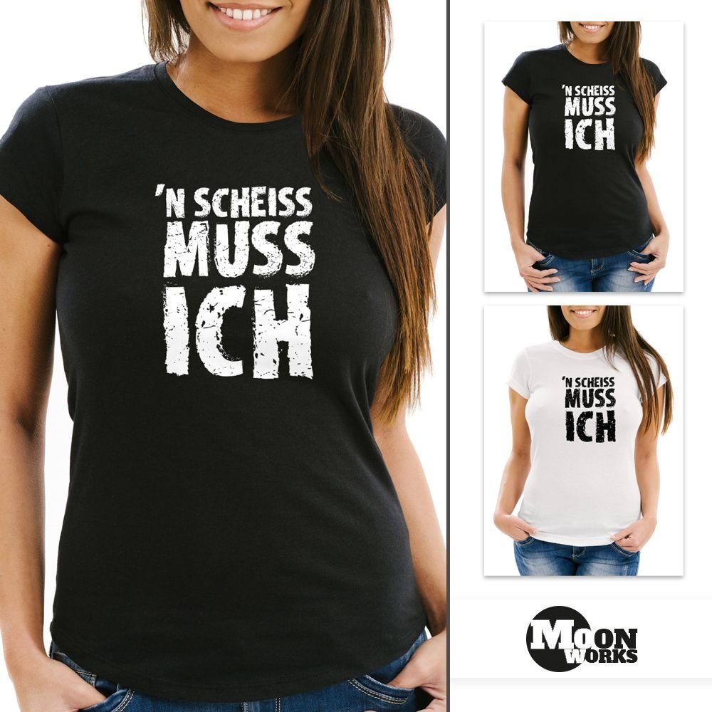MoonWorks Print-Shirt Damen T-Shirt Einen Scheiß günstig online kaufen