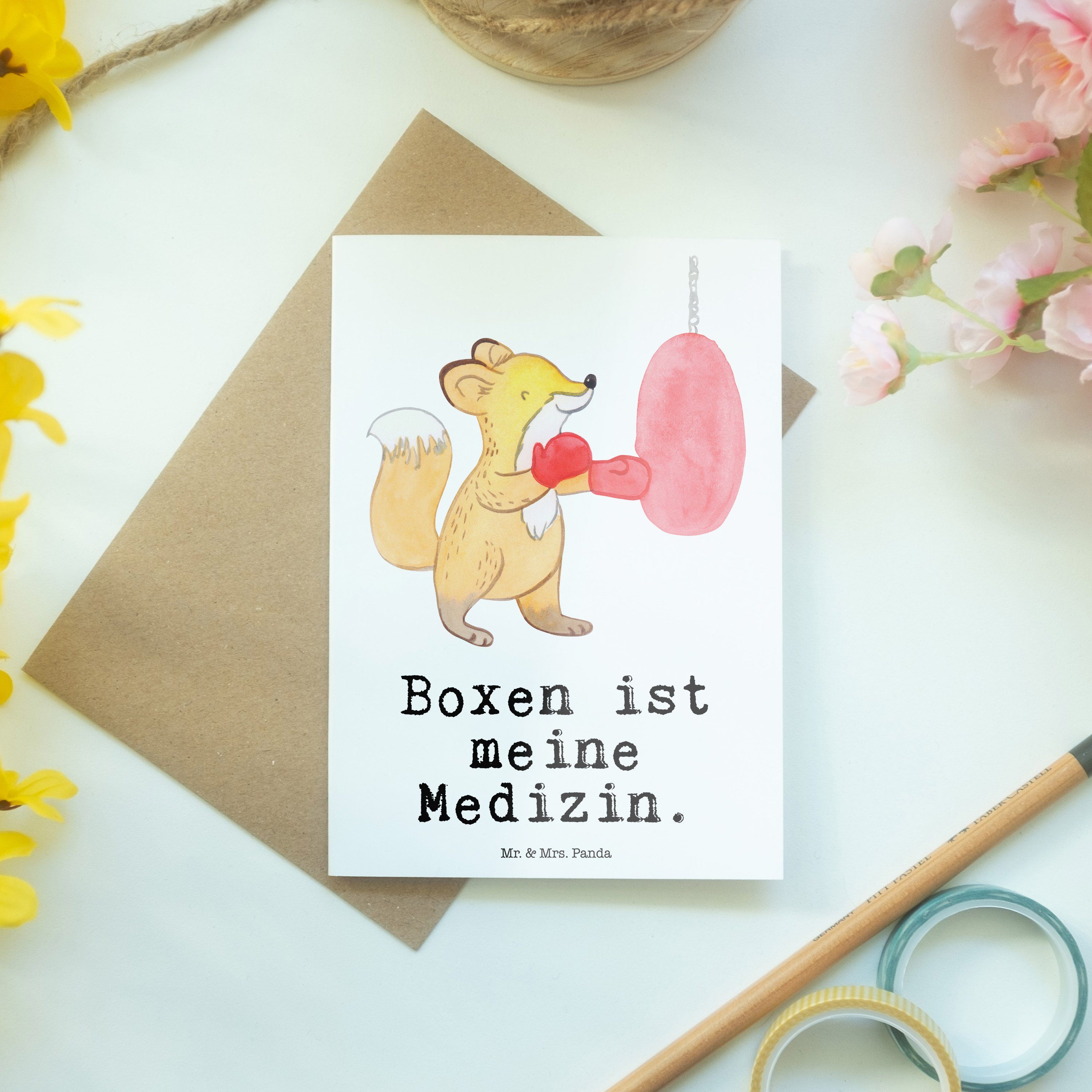Mrs. Sportart, Karte, Geschenk, - Medizin Einladungskar - Panda Mr. Weiß Grußkarte Fuchs Boxen &