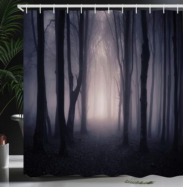 Abakuhaus Duschvorhang Moderner Digitaldruck mit 12 Haken auf Stoff Wasser Resistent Breite 175 cm, Höhe 180 cm, Wald Tief im Dschungel Spooky