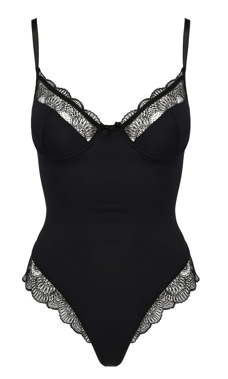 Casmir Body mit Bügel-Cups und Spitze und Schnürung