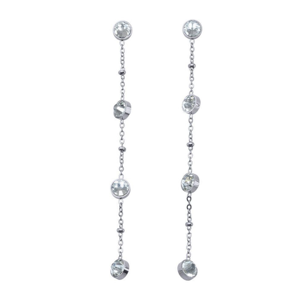 Crystal Ohrring-Set Dlouhé ocelové náunice s krystaly 42158.E