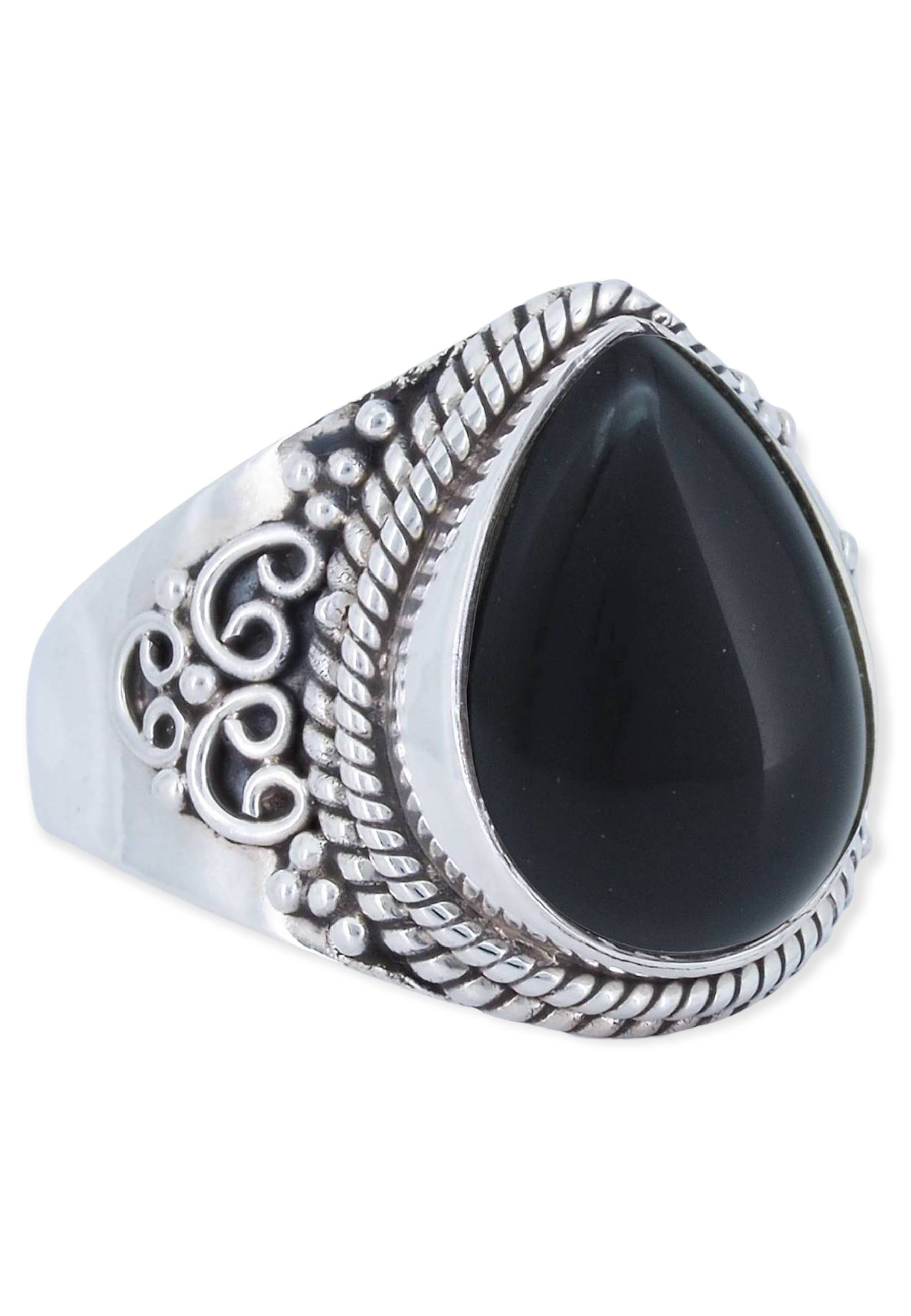 Silberring Onyx mit mantraroma Silber 925er