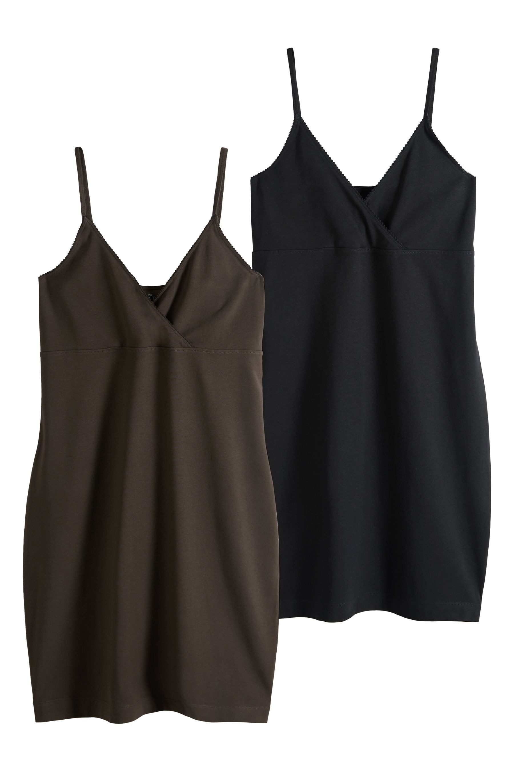 The Set Jerseykleid The Set Kurze Trägerkleider aus Jersey, 2er-Pack (2-tlg)