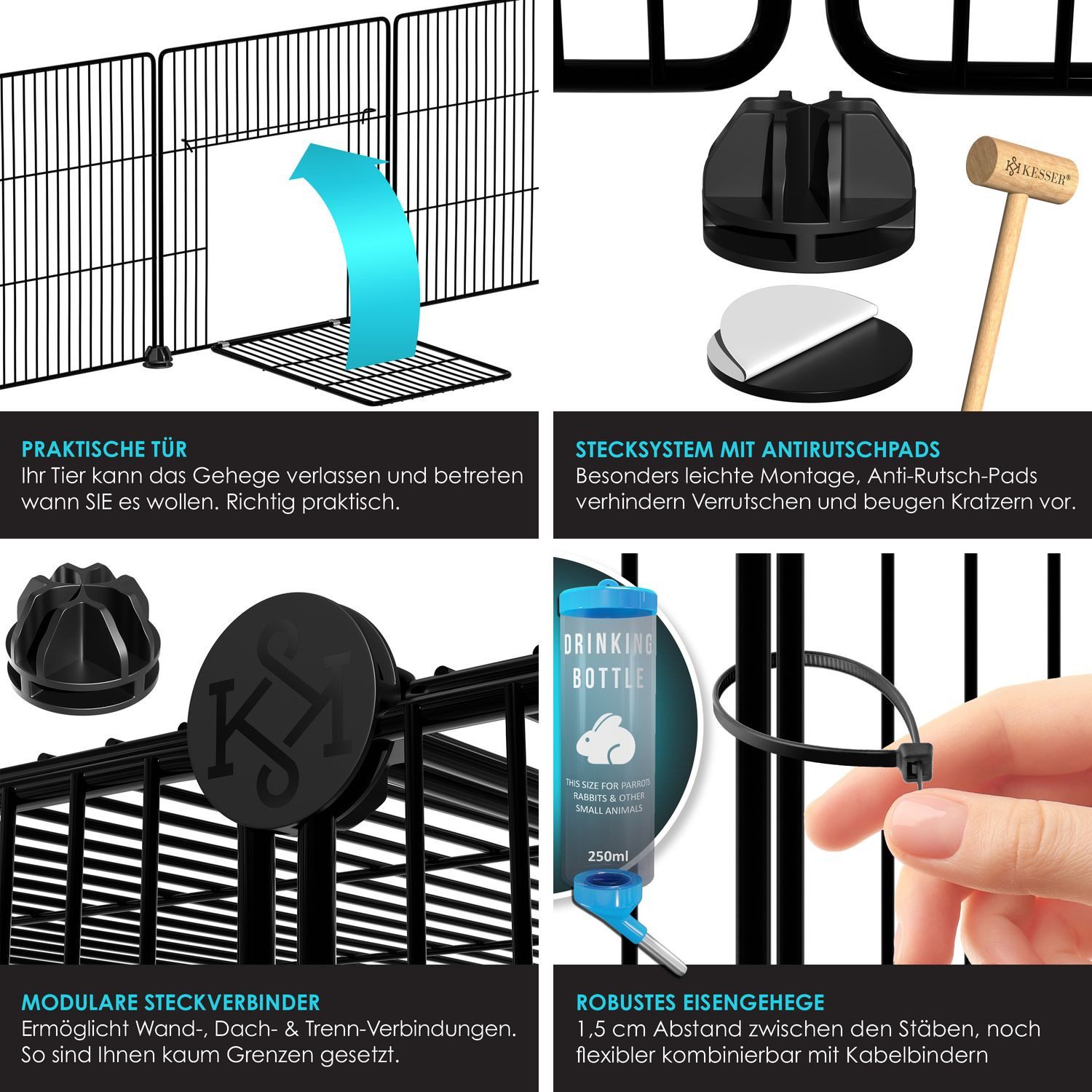 KESSER Freigehege, Freigehege Gittergehege für Kaninchen aus Metallgitter XXL