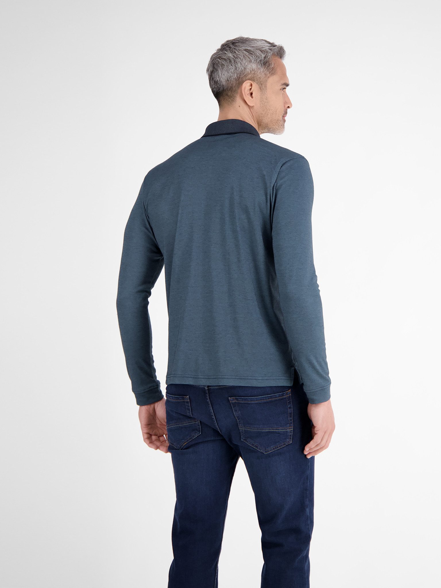 LERROS Langarm-Poloshirt mit Logo-Stickerei