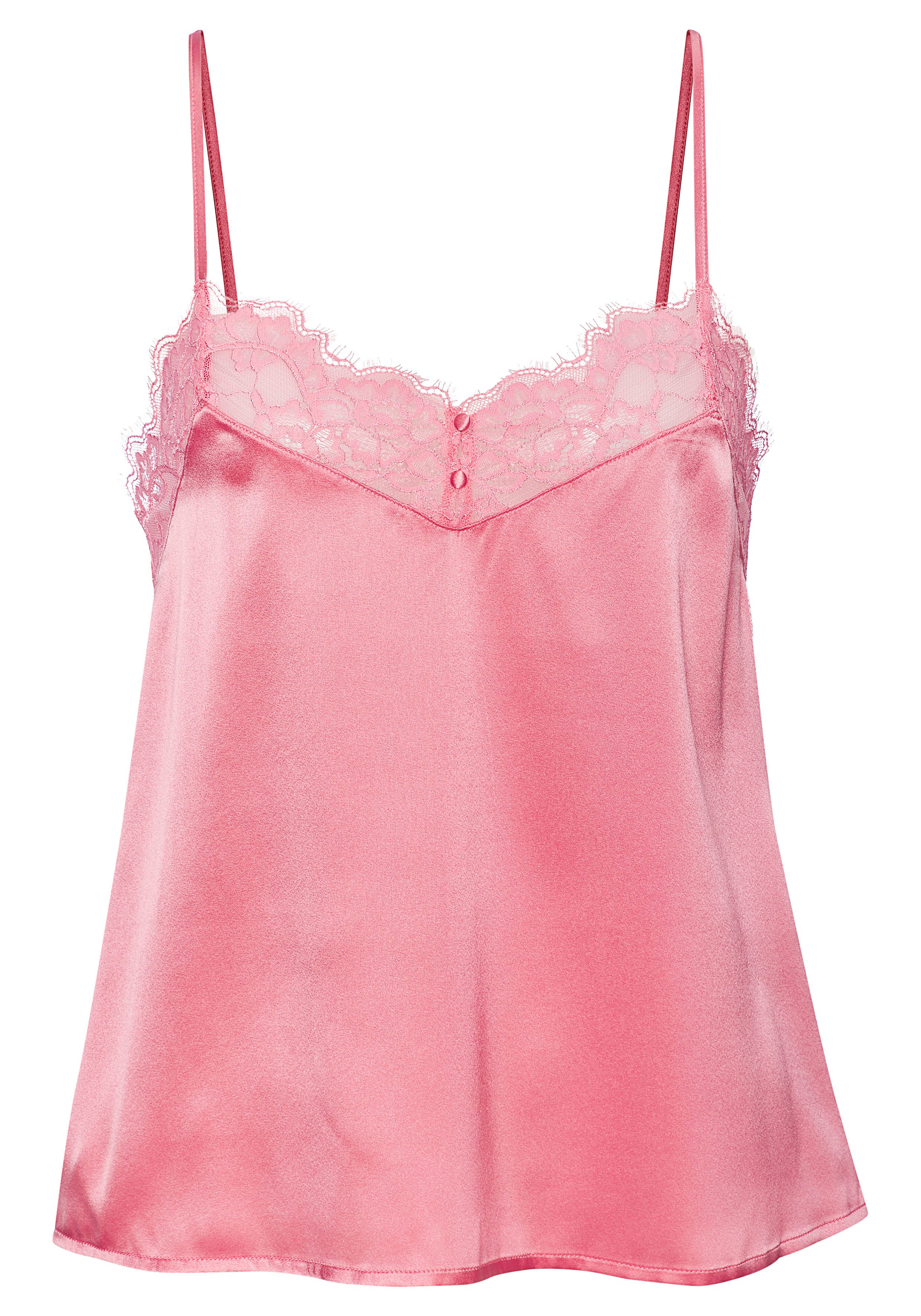 LASCANA Spaghettitop Alana mit hohem Seidenanteil und edler Spitze, Dessous günstig online kaufen