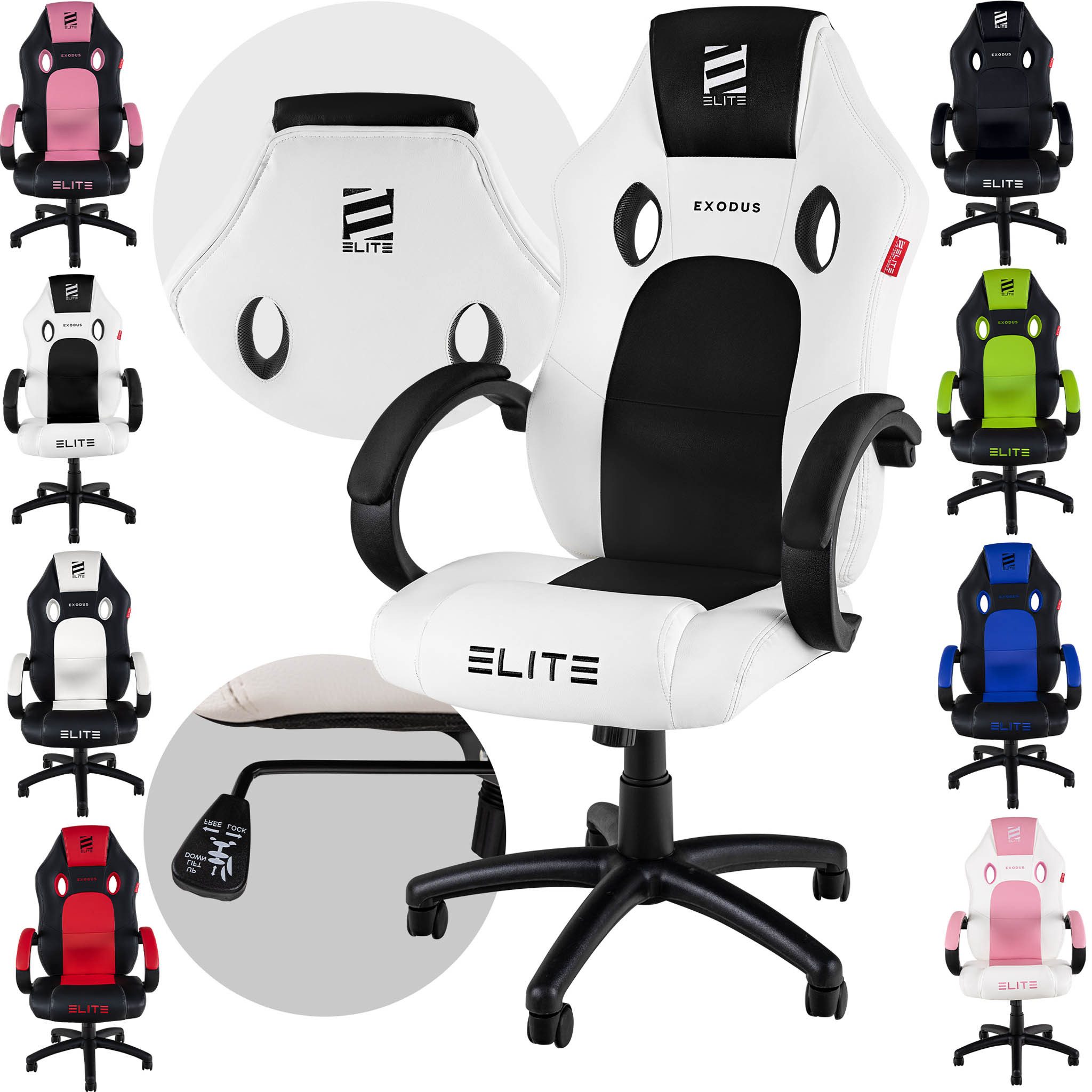 ELITE Gaming Gaming-Stuhl Exodus Gaming Stuhl inkl. XXL Sitzfläche bis 150 günstig online kaufen