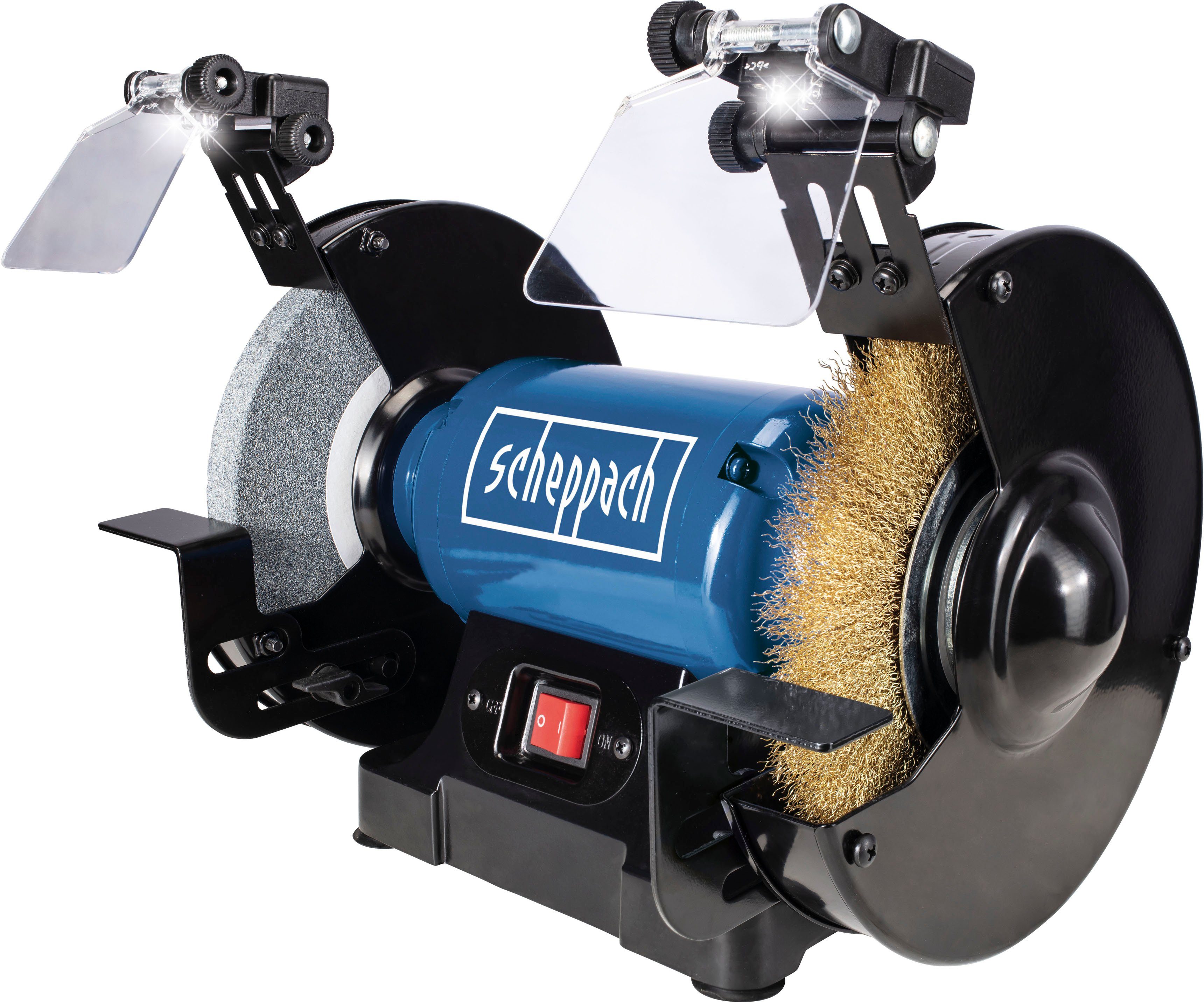 Scheppach Двойная шлифовальная машина SM200LB, 500W, 2950U/min, LED und Funkenschutz