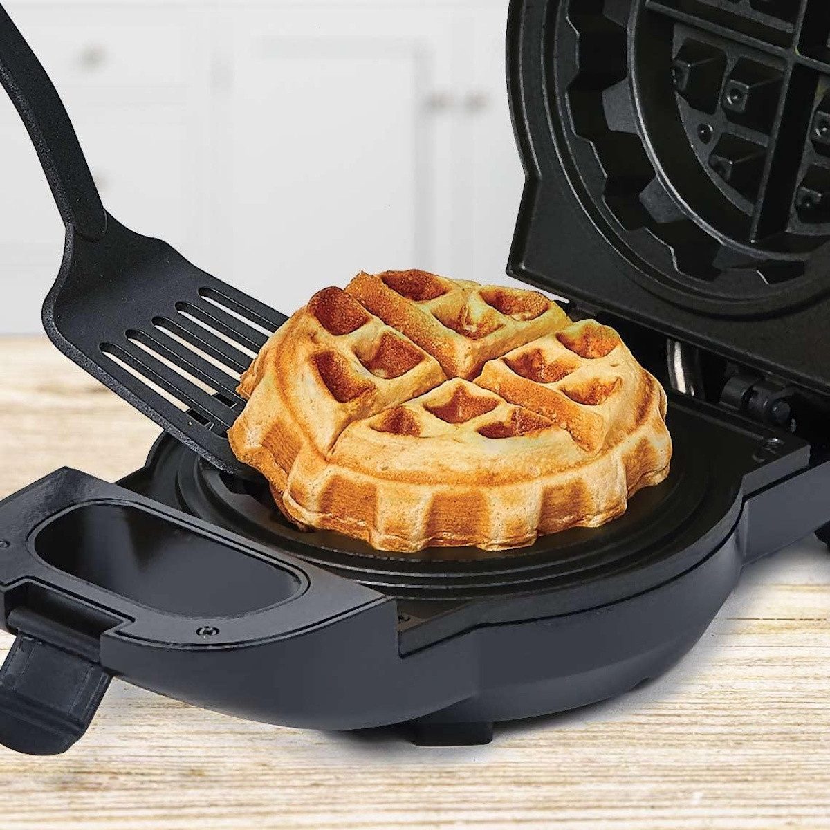 PowerXL Waffeleisen Waffeleisen für gefüllte Waffeln Ø 18cm Antihaft Anti-Tropf-Rinne, 1090 W, 5cm Füllhöhe, Anti-Tropf-Rinne, Antihaft-Platten