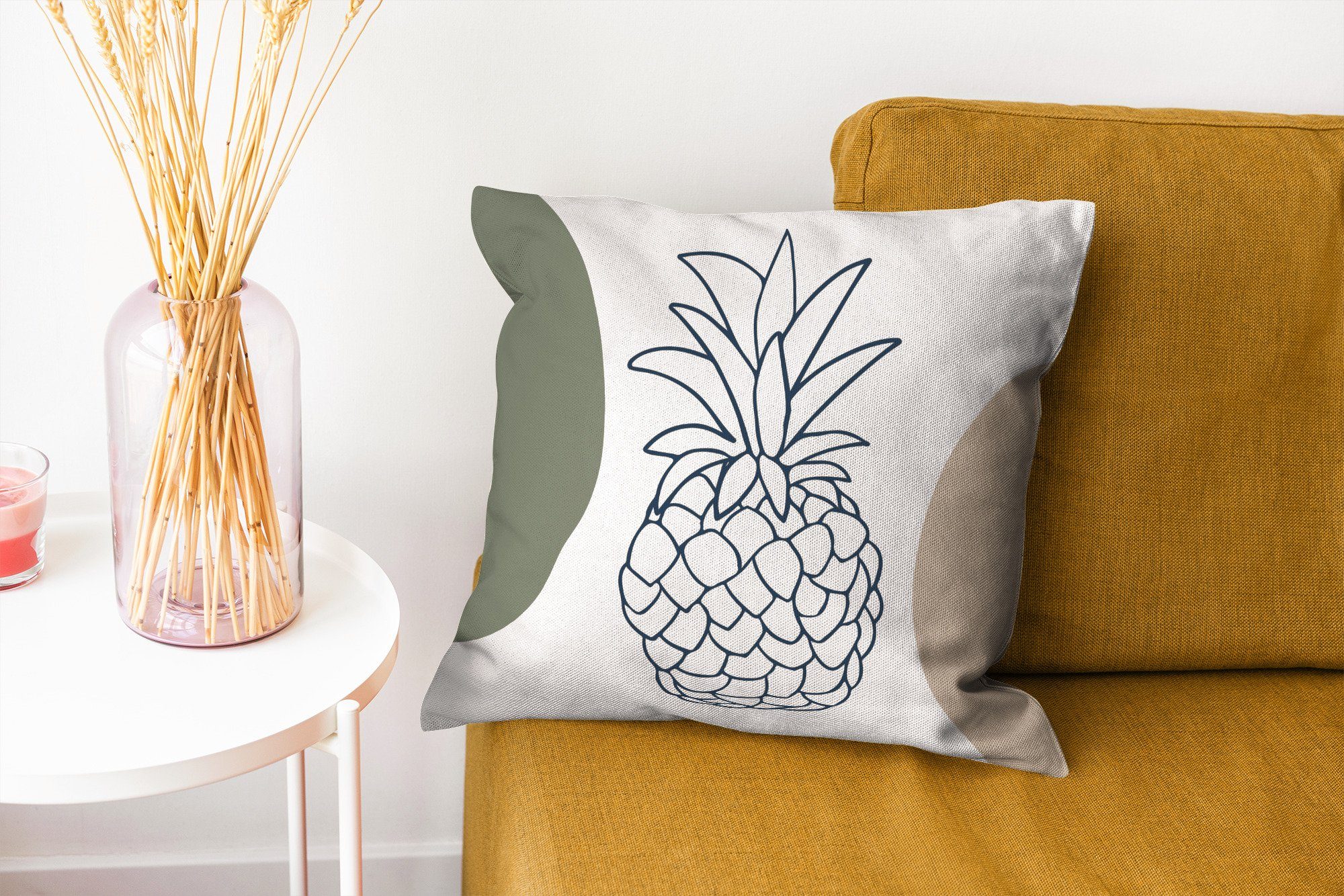 - Wohzimmer, mit Deko, - Zierkissen MuchoWow für Sofakissen Pastell Füllung Schlafzimmer, Dekokissen Ananas, Obst