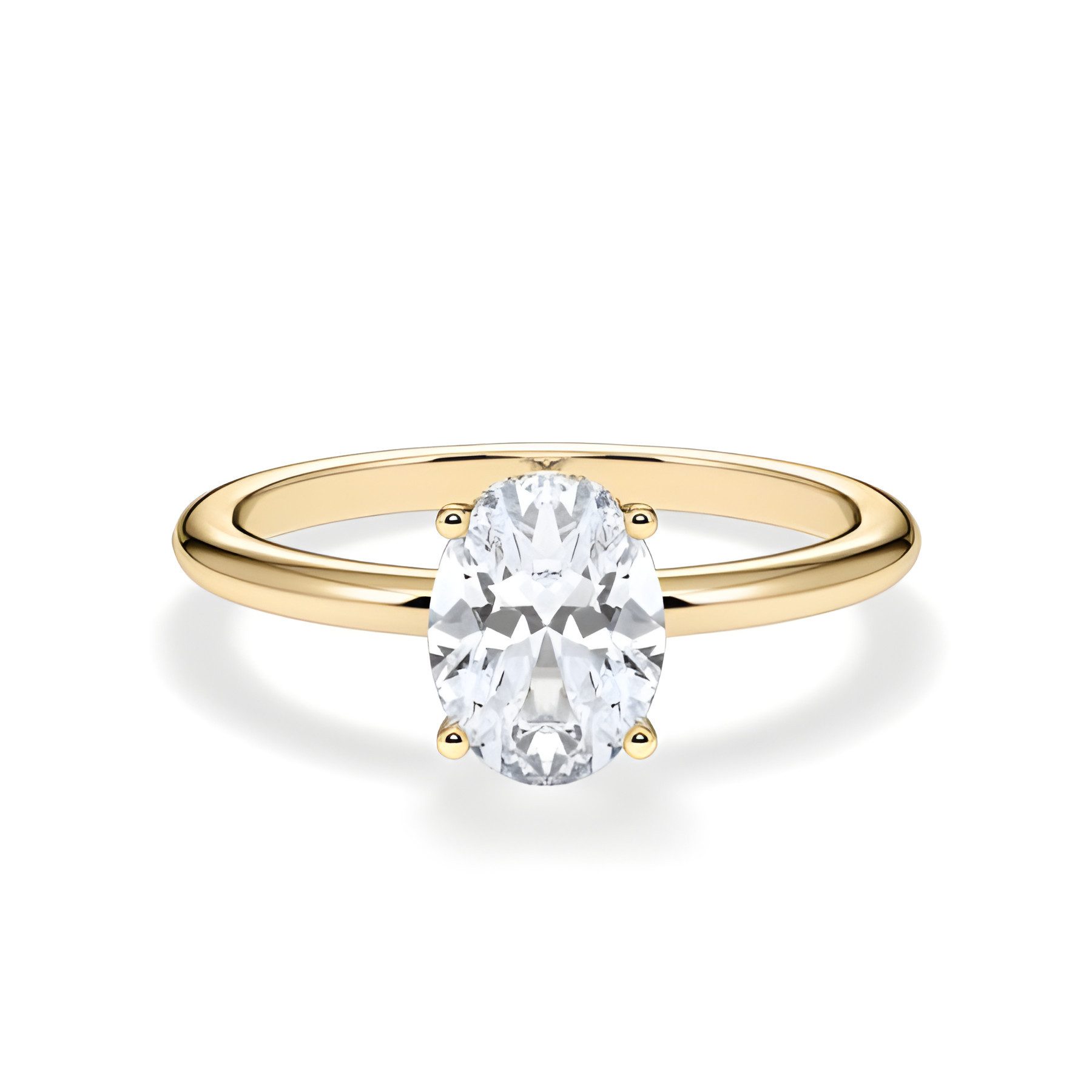Adam & Eve Diamantring 750/- Gold - großer Diamant 1,00ct + 12 x 0,07ct Brillanten (Verlobungsring + Ringbox, LAB02 Diamantring), Lab Grown Diamonds - Nachhaltig und günstig