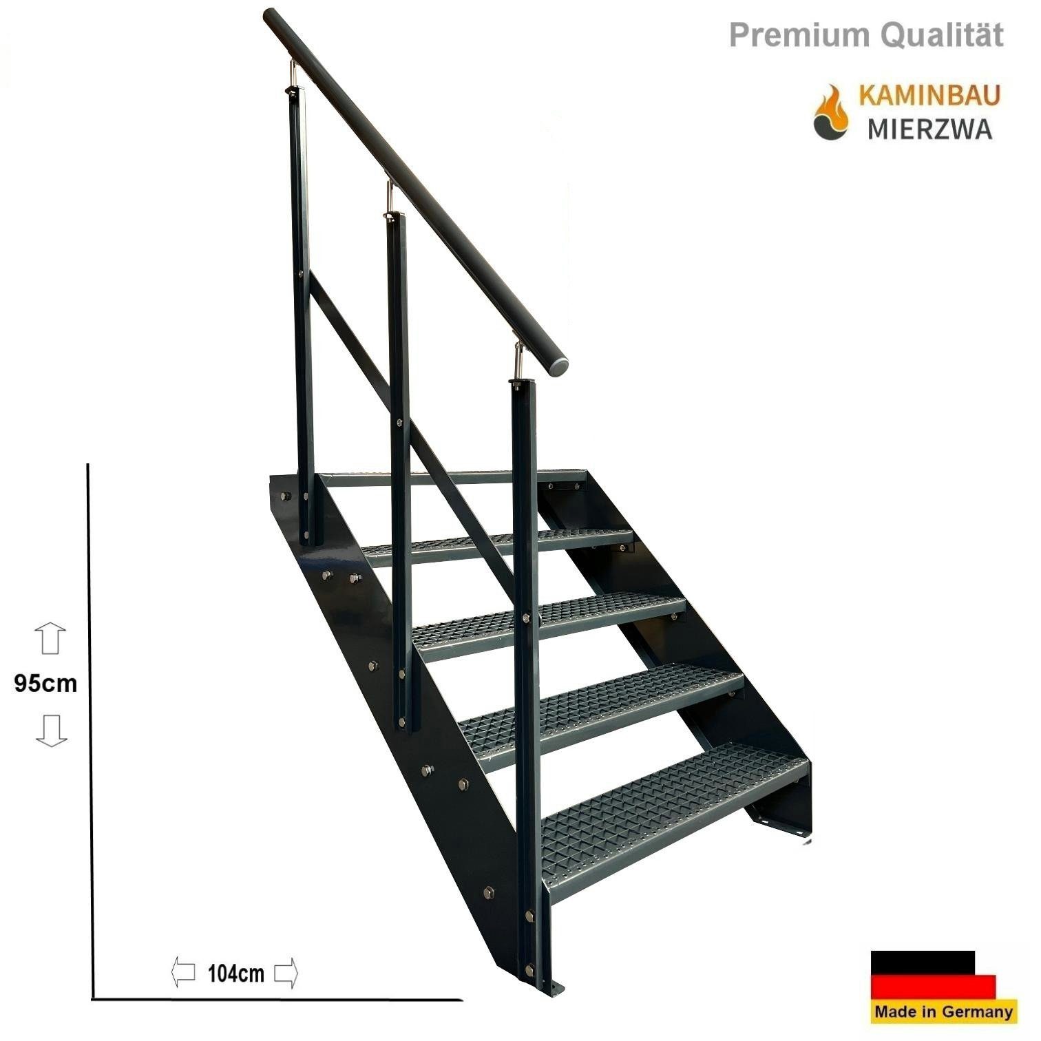 Kaminbau Mierzwa Außentreppe Premium Treppe Anthrazit günstig online kaufen