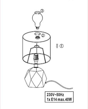 lightling Tischleuchte Spike, ohne Leuchtmittel, abhängig vom Leuchtmittel, Leselampe, Tischlampe