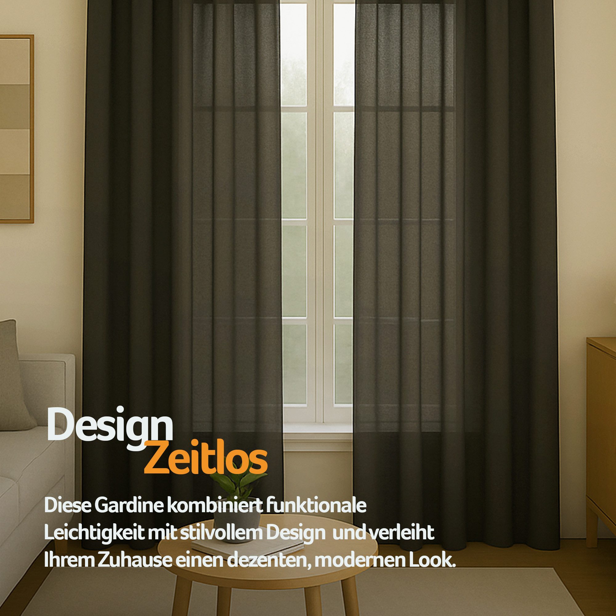 Bestlivings Gardine "Ellen" mit Universalband (2 St), Kräuselband, blickdicht, in moderner Satin-Optik, einfarbig, modern, waschbar bei 30°C – Bild 5 von 5