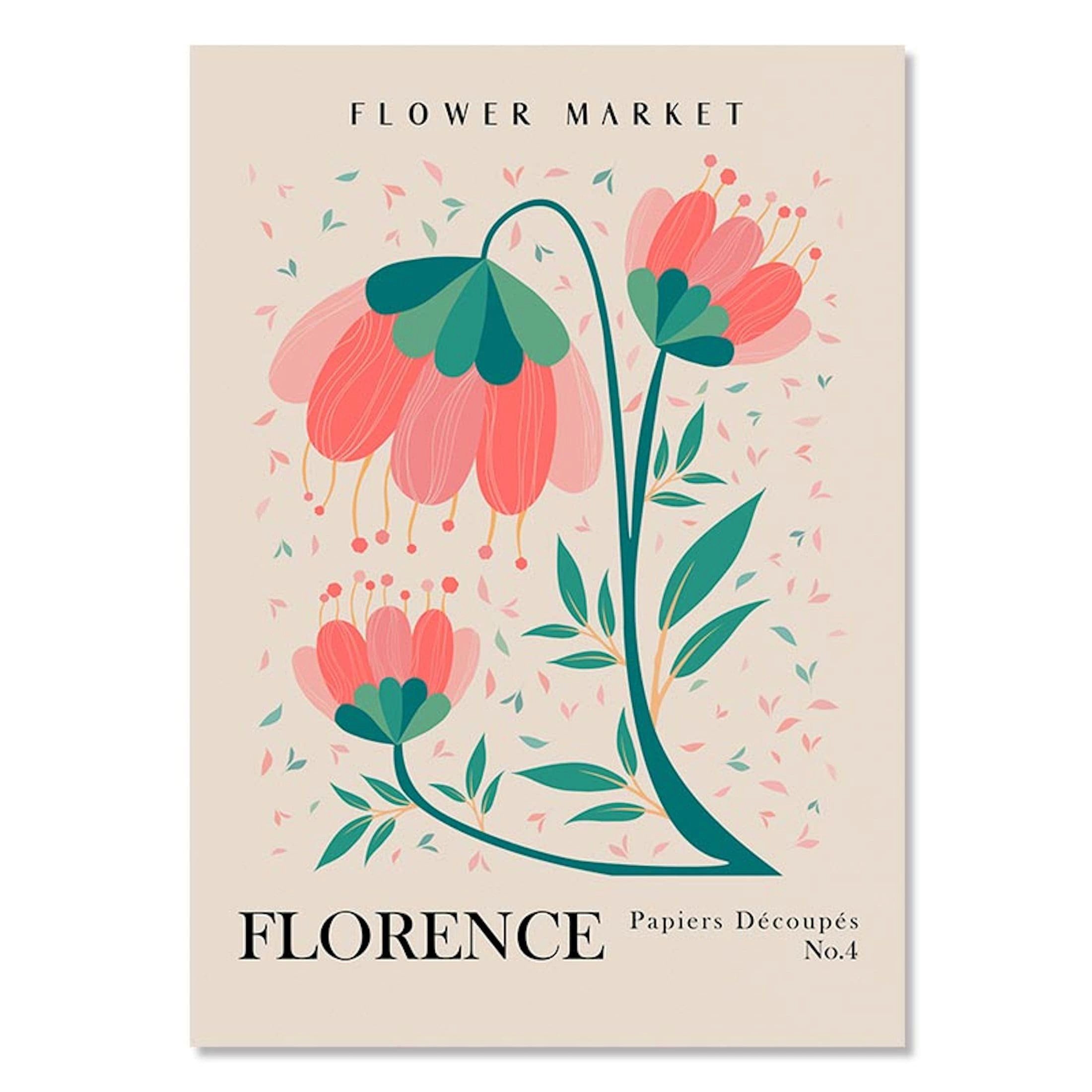 JUSTGOODMOOD Poster Blumen Markt Botanische Bilder New York Paris Madrid London und Amster, Lisbon (1 St)