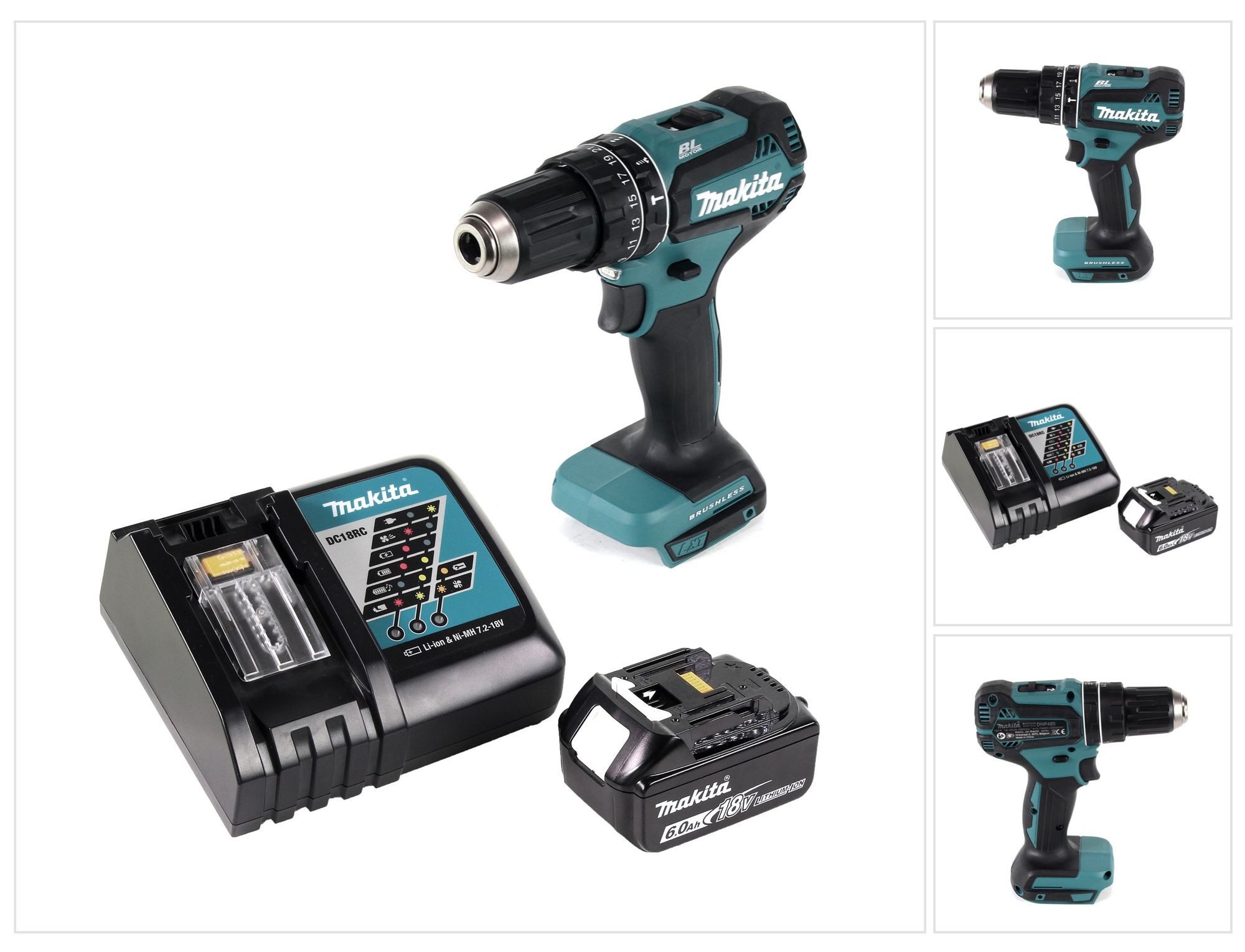Makita Akku-Schlagbohrschrauber DHP 485 RG1 Akku Schlagbohrschrauber 18 V 50 Nm Brushless