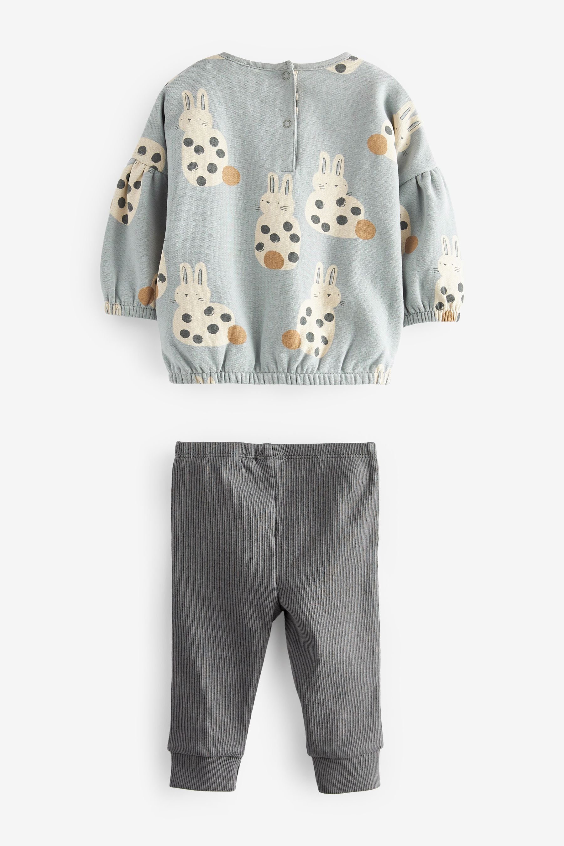 Next Shirt & Leggings 2-teiliges mit Bunny Babyset Print Blue/Black und Leggings Sweatshirt (2-tlg)