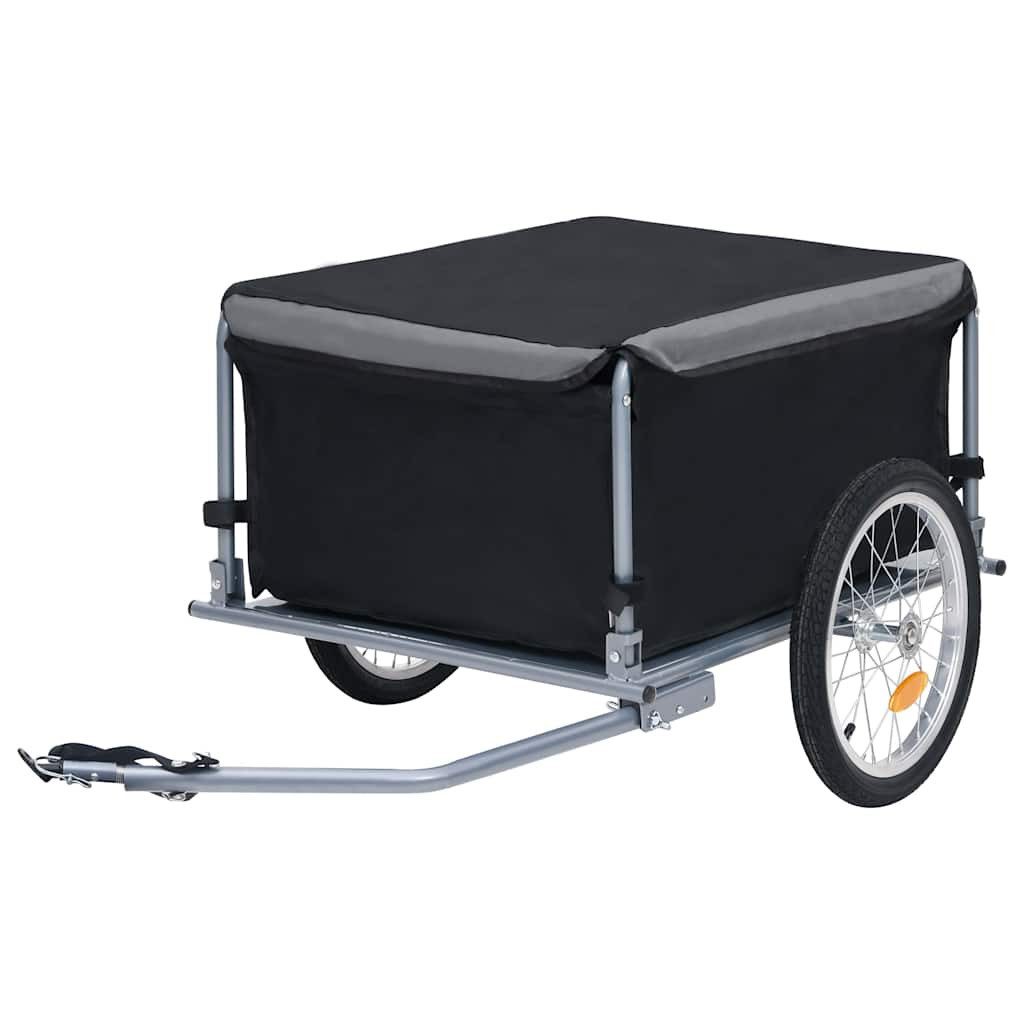 vidaXL Fahrradlastenanhänger vidaXL Fahrradanhänger Schwarz und Grau 65 kg