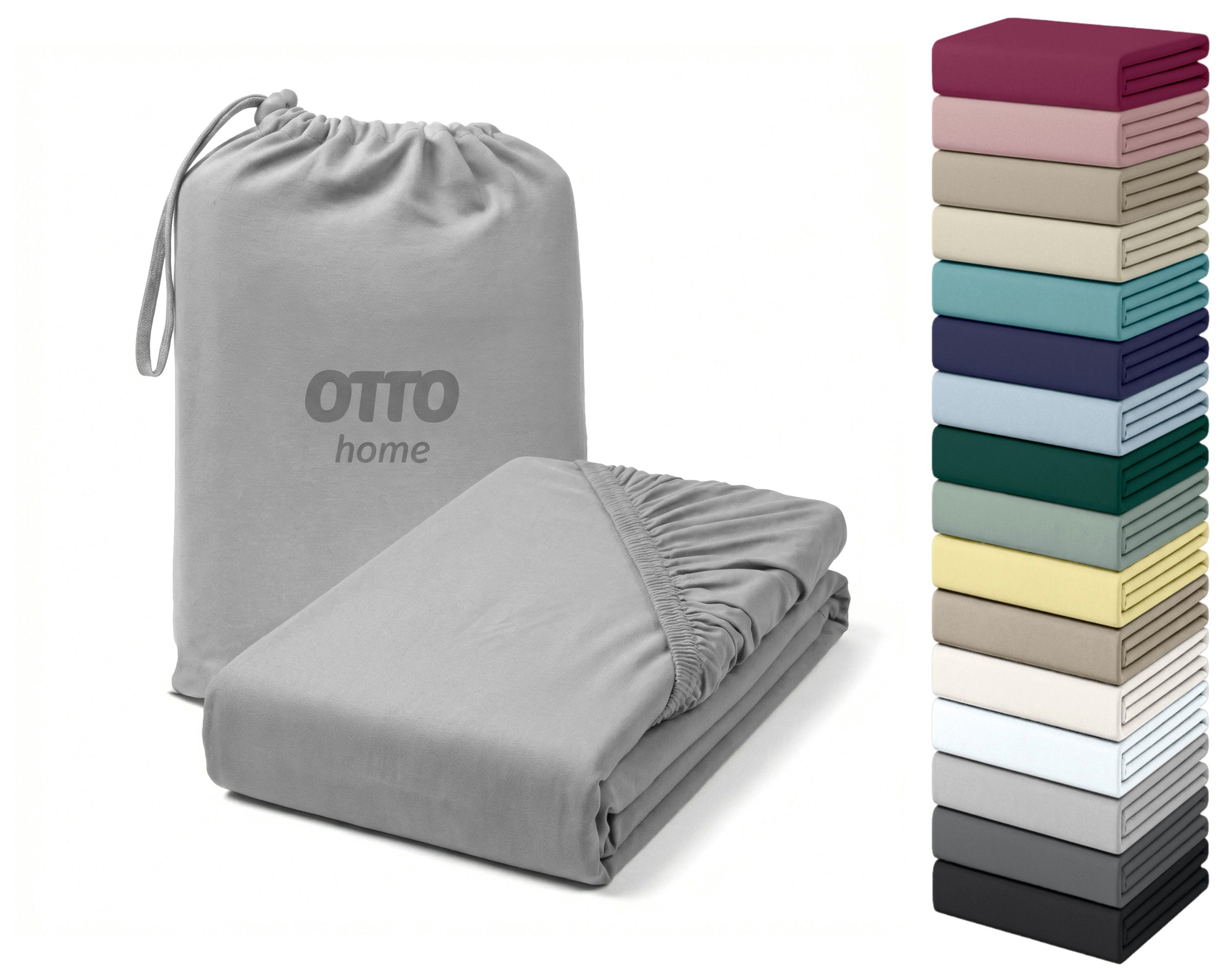 OTTO home Spannbettlaken Cremona für Matratzen bis 30 cm Höhe, Zwirn-Jersey (220g/m), Gummizug: rundum, (1 Stück), NEU! 96% Baumwolle & 4% Elasthan, in Basic, Komfort & Premium Qualität