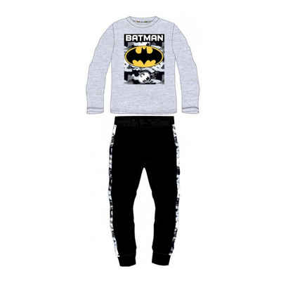 Batman Pyjama Batman Pyjama für Jungen, Graues Oberteil & Schwarze Hose, Größen (Set, 2 tlg)