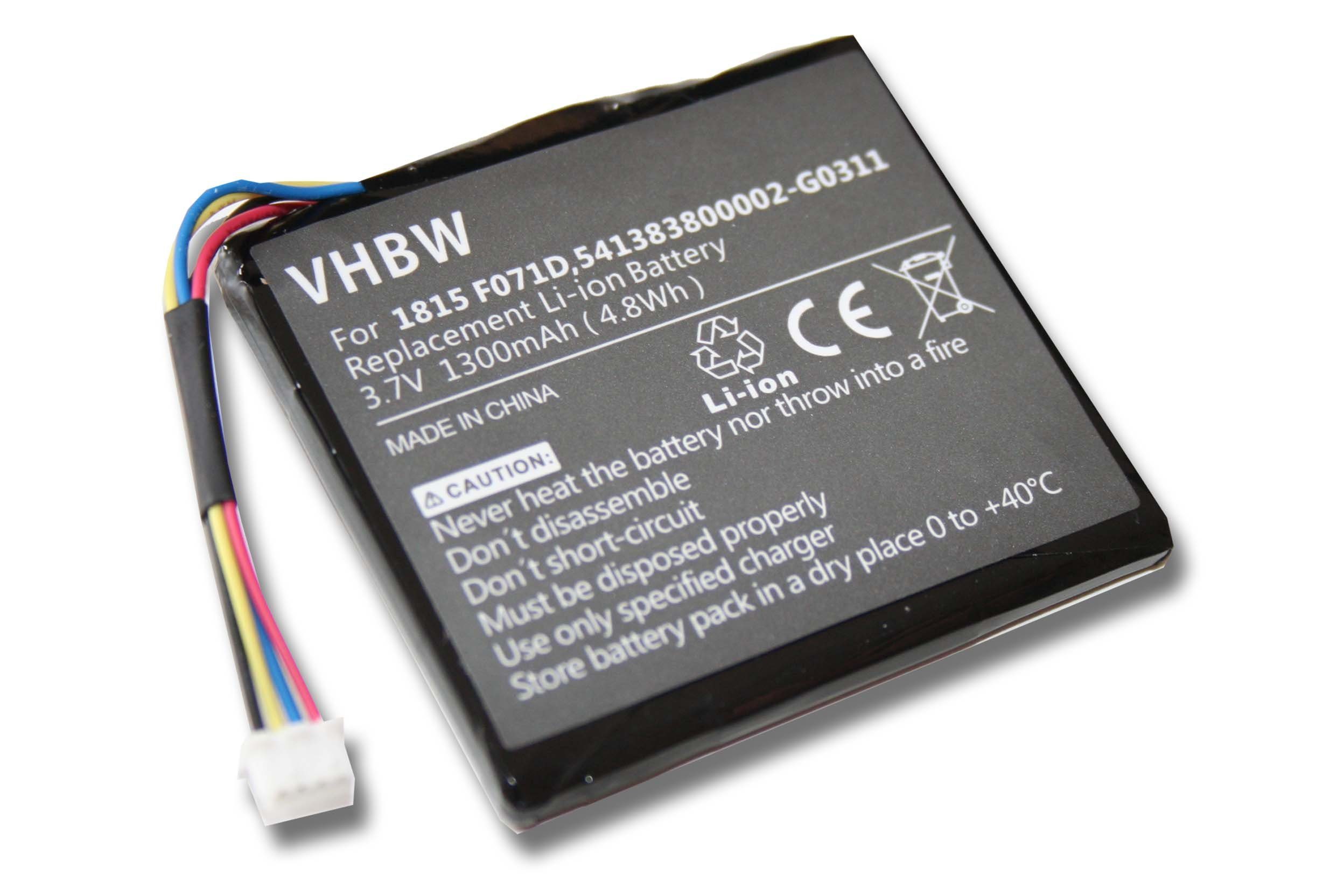 vhbw Akku Ersatz für (1300mAh, Originalteilebezeichnung 1ICP5/43/50, mAh F071D 3,7V, 1300 1815 Instruments Texas Baugleiche für Li-Ion)