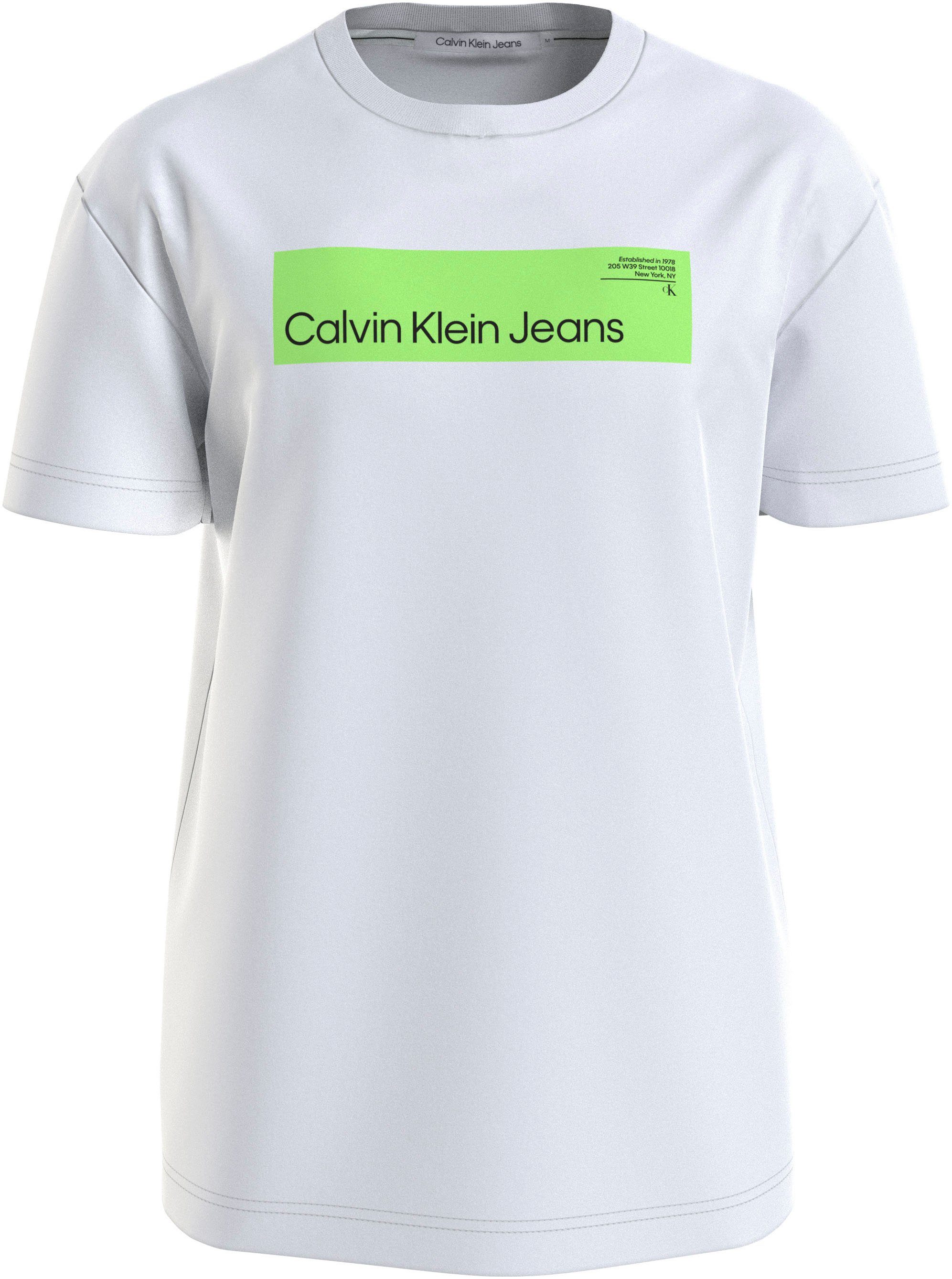 Klein REAL HYPER White Plus Bright TEE LOGO BOX T-Shirt Jeans PLUS Calvin