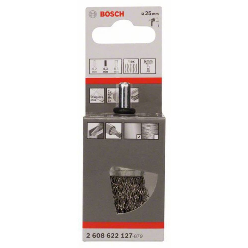 BOSCH Schleifaufsatz Pinselbürste, rostfrei, 25 mm, 0.3 mm gewellt