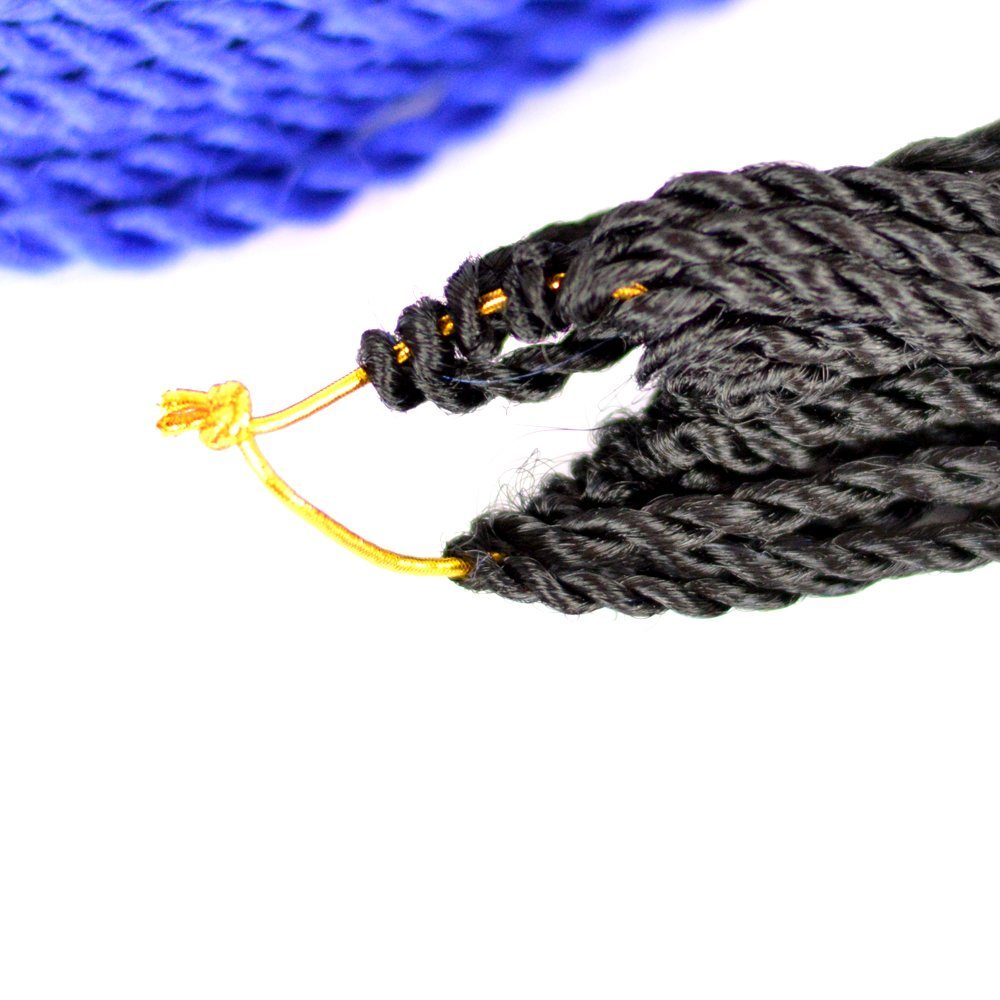 MyBraids YOUR Pack Kunsthaar-Extension Senegalese Twist BRAIDS! Ombre Zöpfe 3er 10-SY Braids Crochet Schwarz-Blau