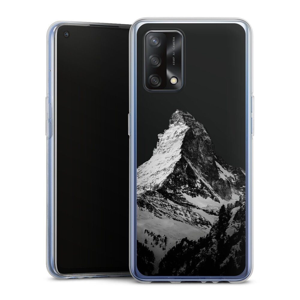 DeinDesign Handyhülle Berg Schnee Alpspitze Snow Capped Mountains Grayscale, Oppo A74 Silikon Hülle Bumper Case Handy Schutzhülle Smartphone Cover