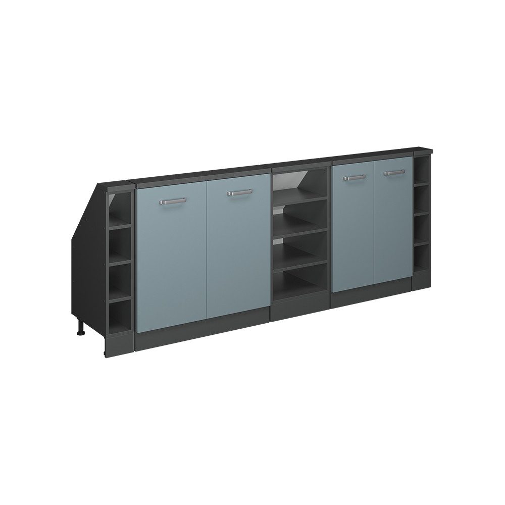 Vicco Unterschrank R-Line, Blau-Grau/Anthrazit, 215 cm günstig online kaufen
