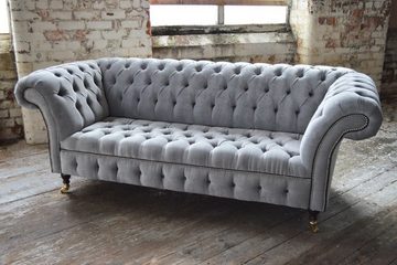 JVmoebel Chesterfield-Sofa, Chesterfield Couch Polster Sofas Klassischer Textil Schaffhau 3 Sitzer