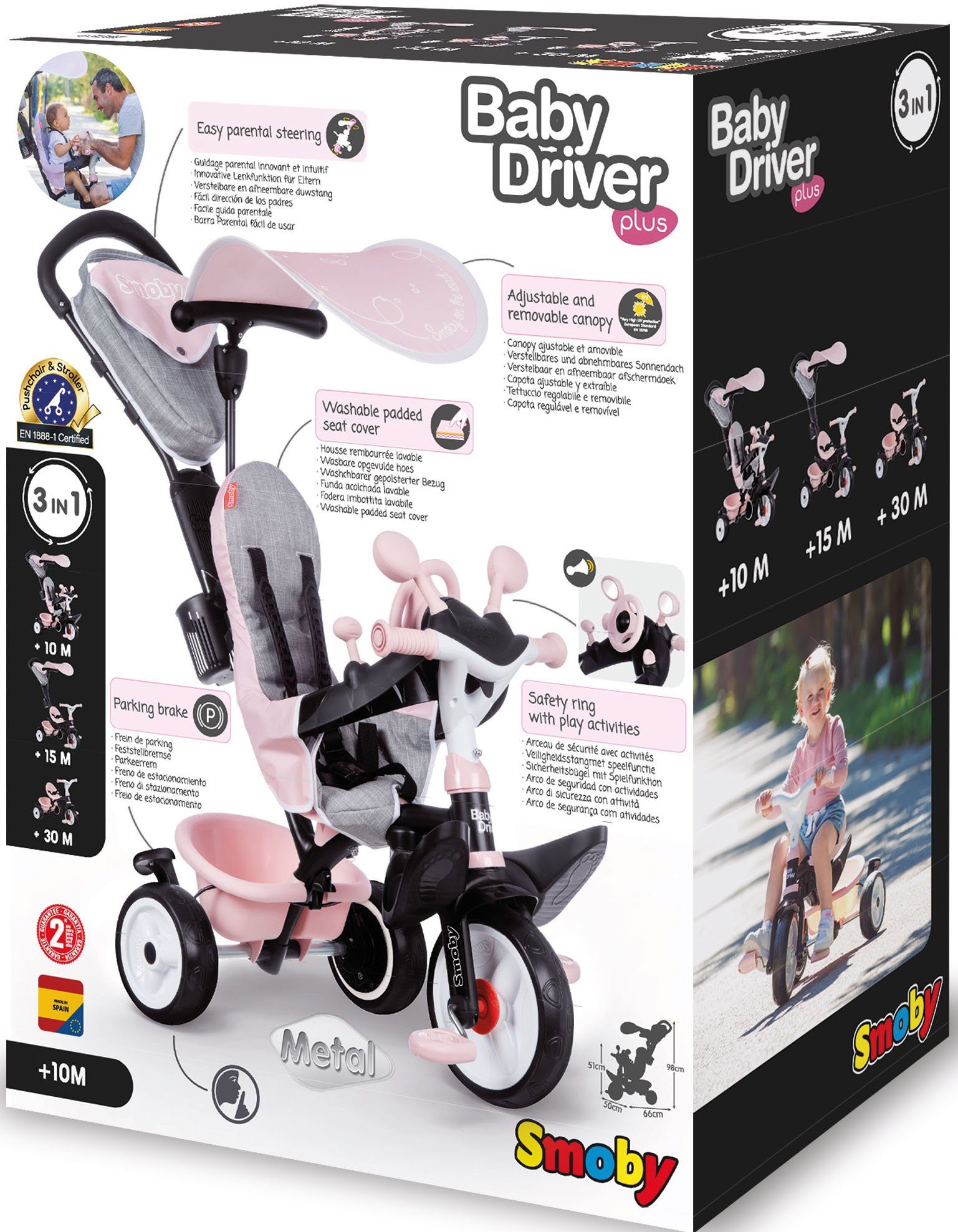 in Driver Plus, Dreirad rosa, Made Baby Europe Smoby