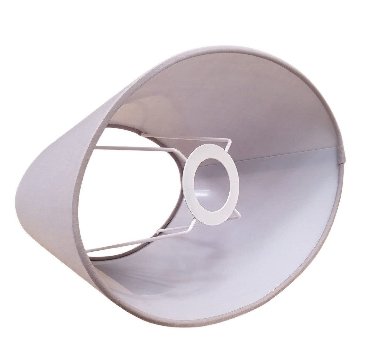 AMBIENTE-LEBENSART.DE Lampenschirm Lampenschirm oval hell grau edel für Tis günstig online kaufen