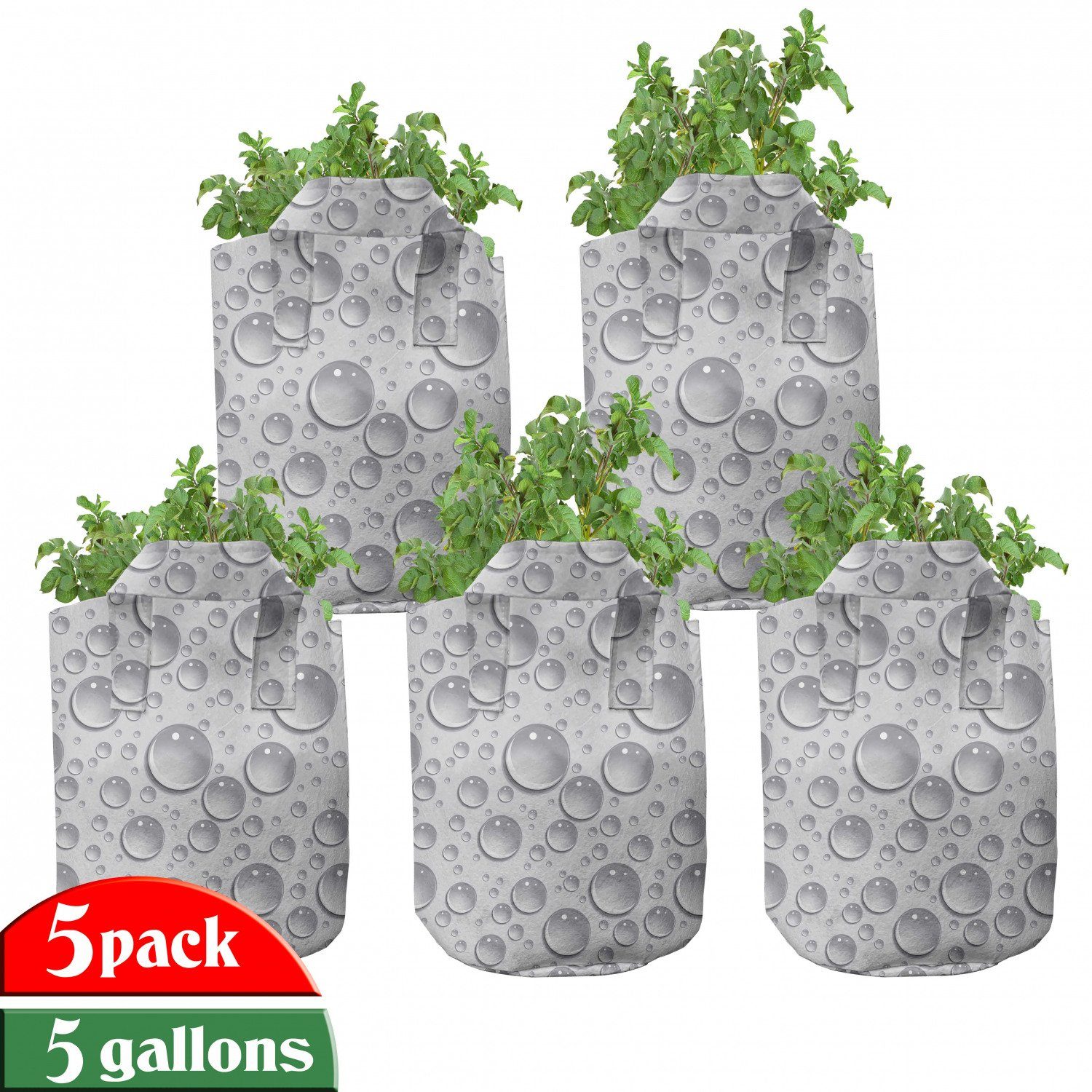für Wassertropfen mit Stofftöpfe Pflanzkübel Grau hochleistungsfähig Abakuhaus Pflanzen, Griffen Monochrome