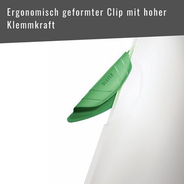 LEITZ Schulheft ColorClip Hefter, bis zu 30 Blatt (80 g/m), Clip mit hoher Klemmkraft f