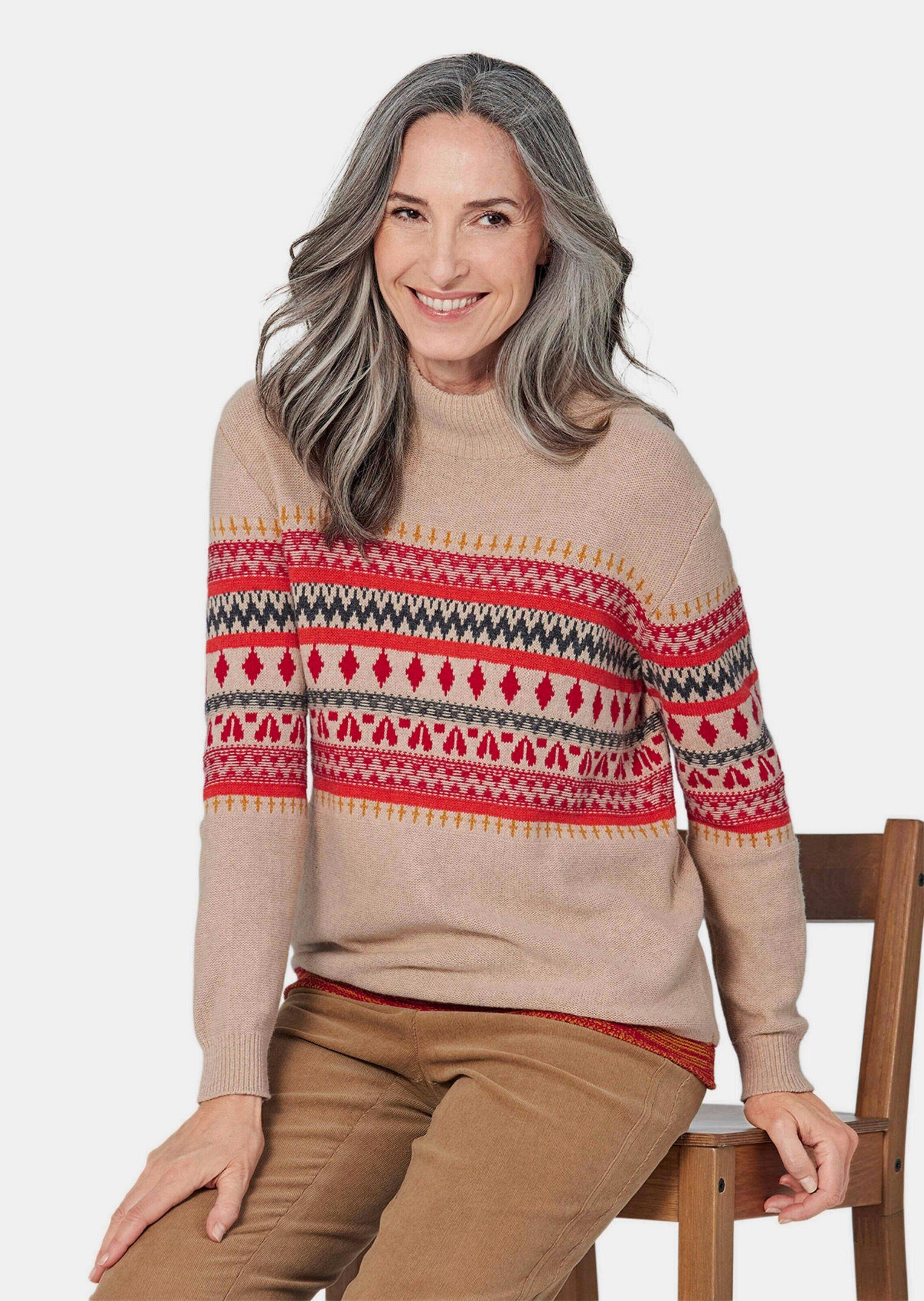 GOLDNER Strickpullover Kurzgröße: Strickpullover mit Rollkragen
