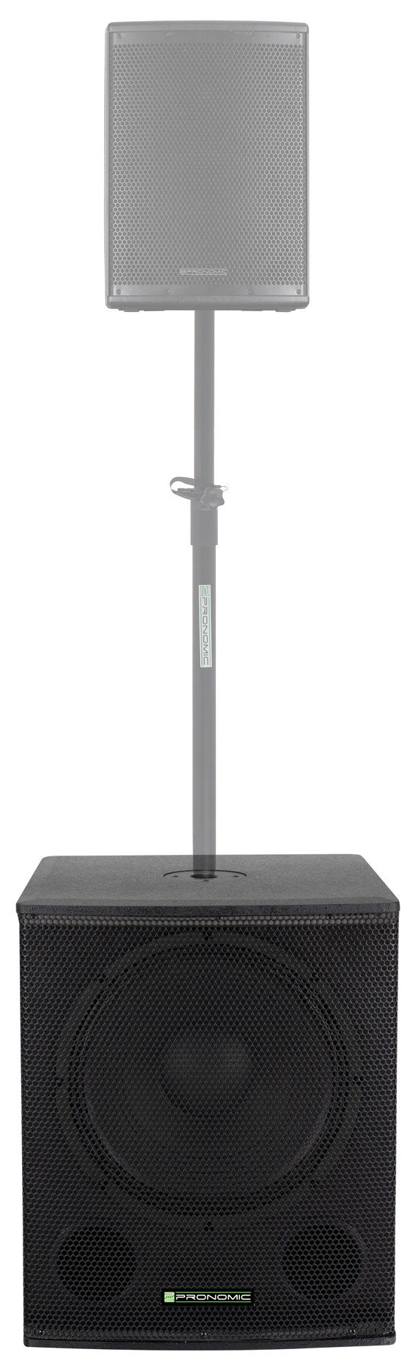 Pronomic SA-18 SUB Aktiv Subwoofer - 1x 18" Speaker mit Bassreflex-Öffnungen Subwoofer (N/A, 350 W, max. SPL: 128 dB - 35mm-Flansch)