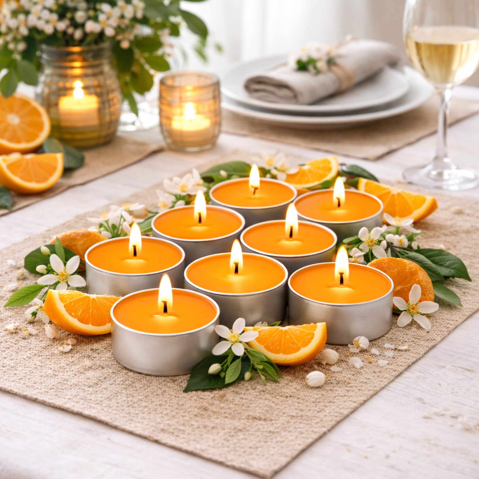HS Candle Teelicht Duftkerze 4 Stunden Brenndauer (54-tlg), Teelicht Kerzen aus Wachs, Ø4 cm, Made in EU, Indoor & Outdoor – Bild 5 von 5
