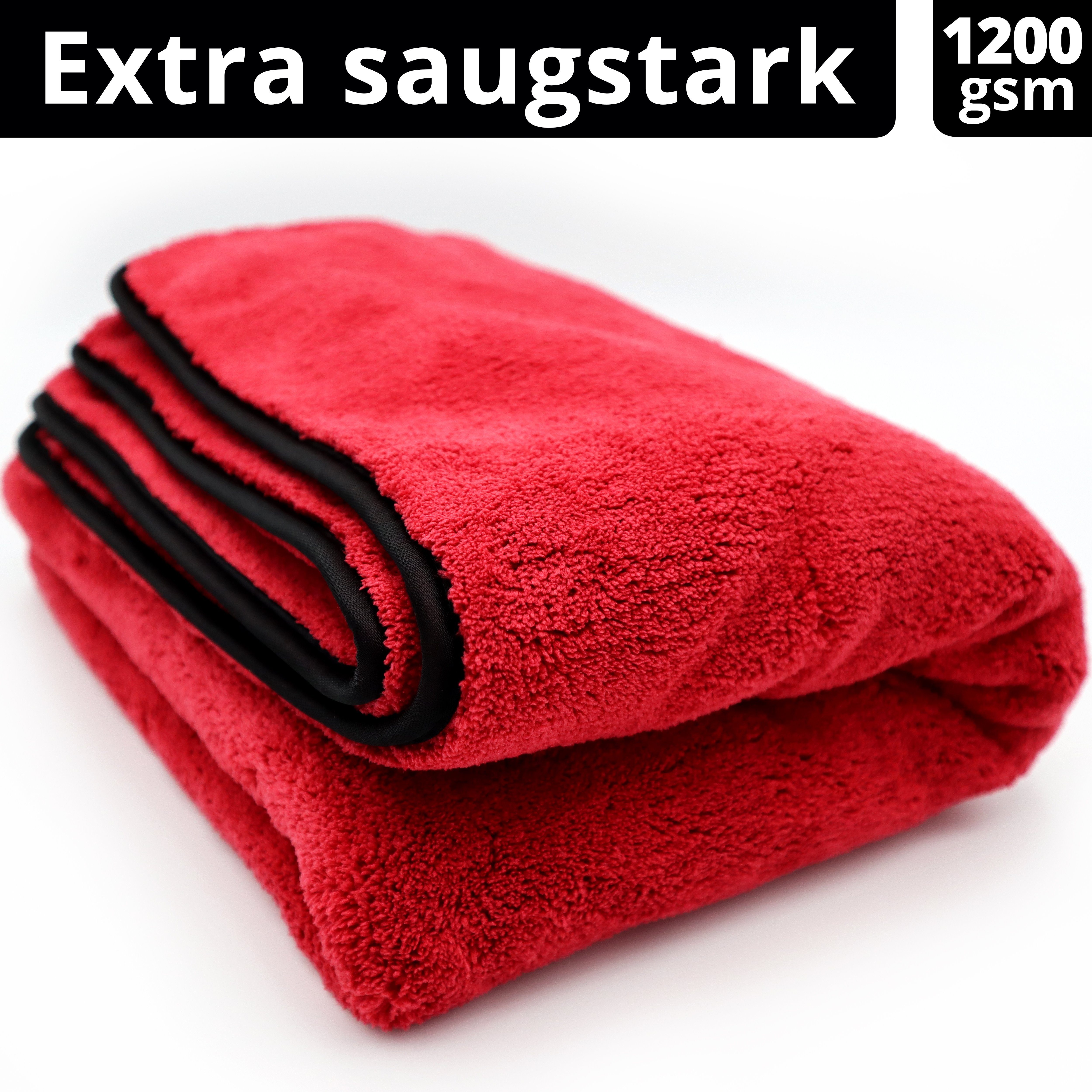Trockentuch [90x60cm - 1200GSM] – Extra Saugstark ohne Rückstände Auto-Reinigungsmittel